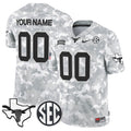 Texas Longhorns 2024 Salute to Service Vapor Limited Custom Jersey - Arctic Camo - All Stitched
