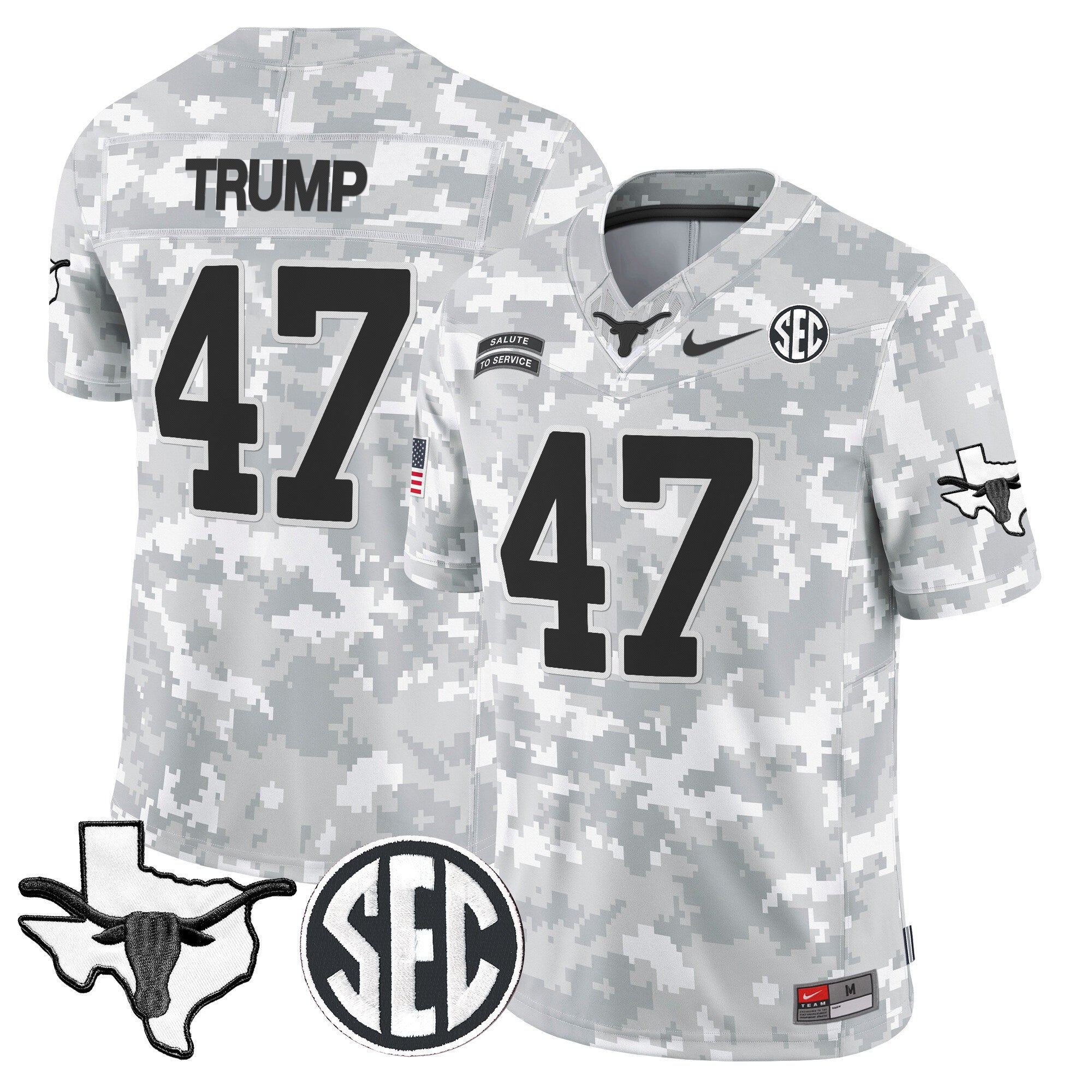 Texas Longhorns 2024 Salute to Service Vapor Limited Jersey - Arctic Camo - All Stitched