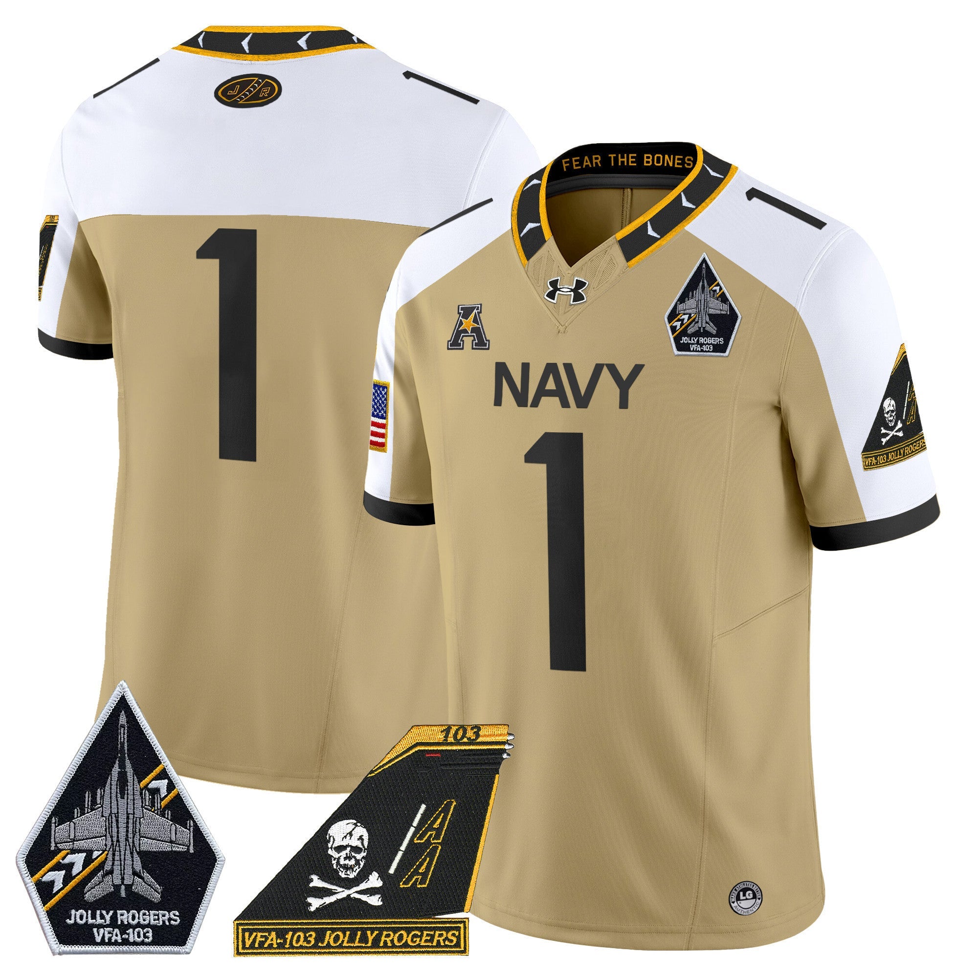 Men's Navy Midshipmen 2024 Jolly Rogers Patch Vapor Limited Jersey - All Stitched