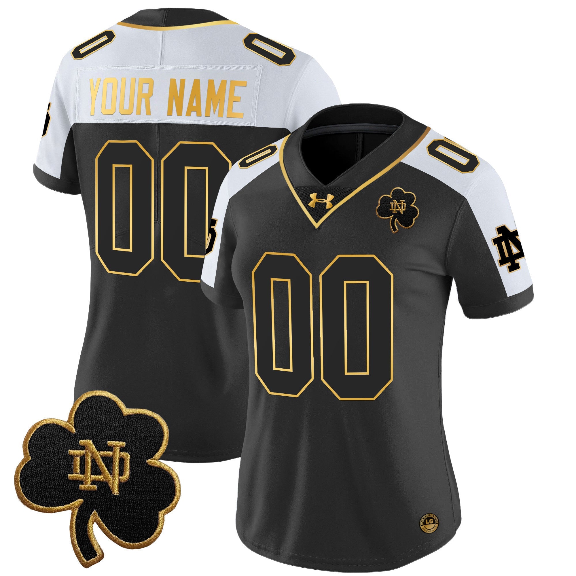 Notre Dame Fighting Irish 2024 Gold Vapor Limited Custom Jersey - All Stitched