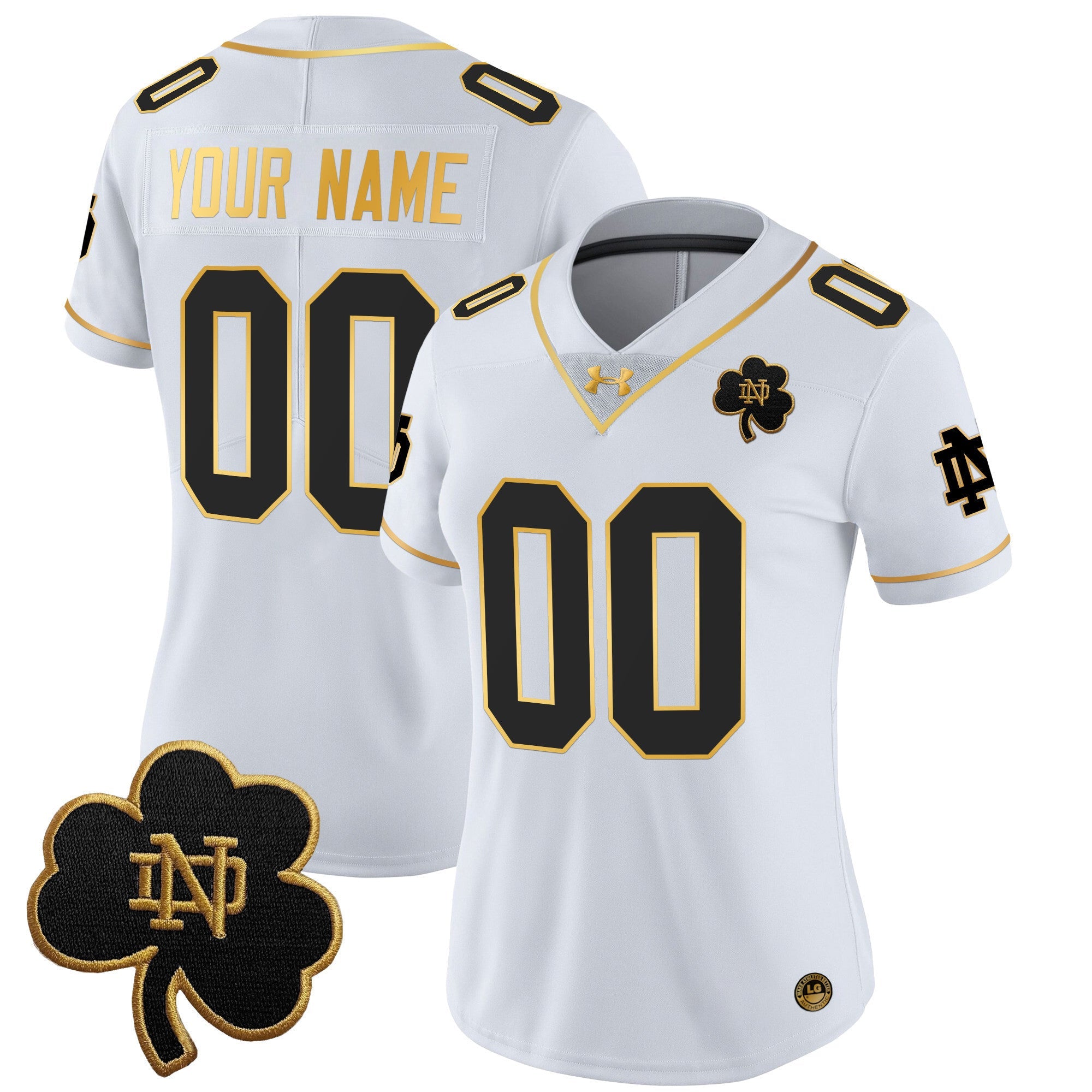 Notre Dame Fighting Irish 2024 Gold Vapor Limited Custom Jersey - All Stitched