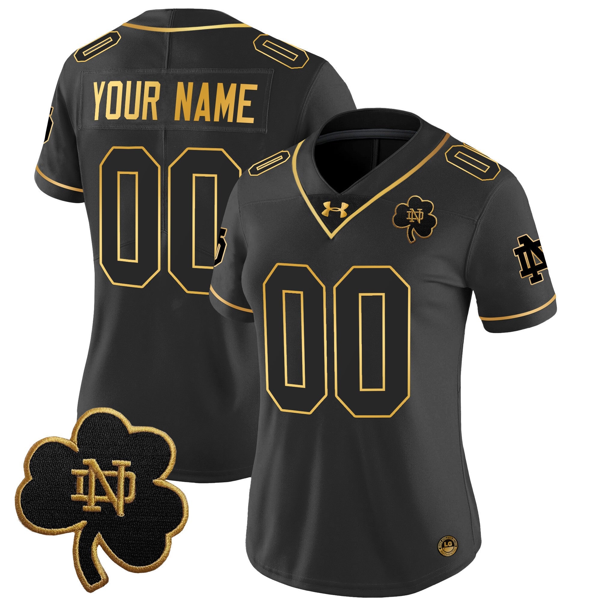 Notre Dame Fighting Irish 2024 Gold Vapor Limited Custom Jersey - All Stitched