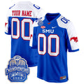 SMU Mustangs 2024 ACC Championship Patch Game Custom Jersey - All Stitched