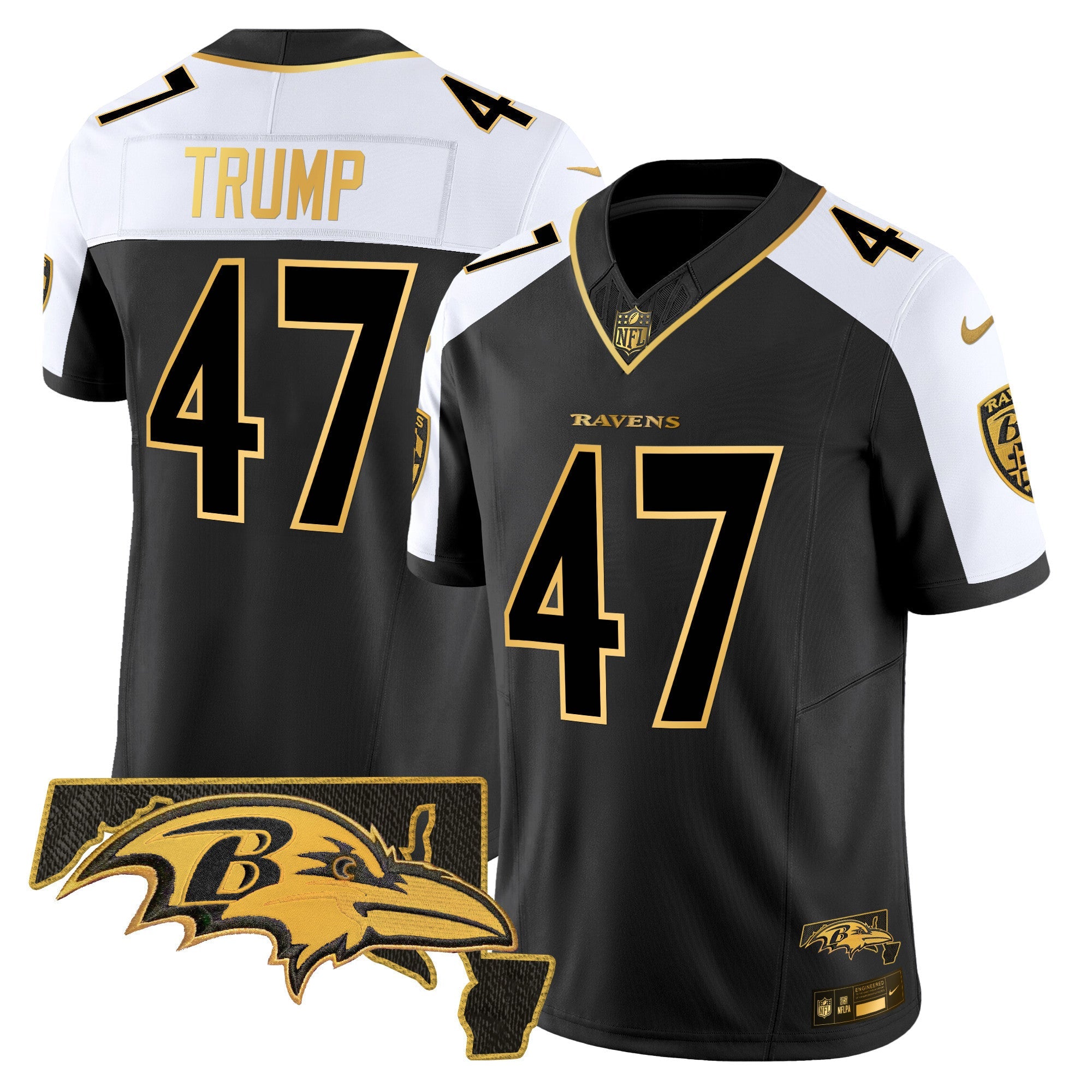 Men's Ravens 2024 Gold Vapor Limited Jersey - All Stitched