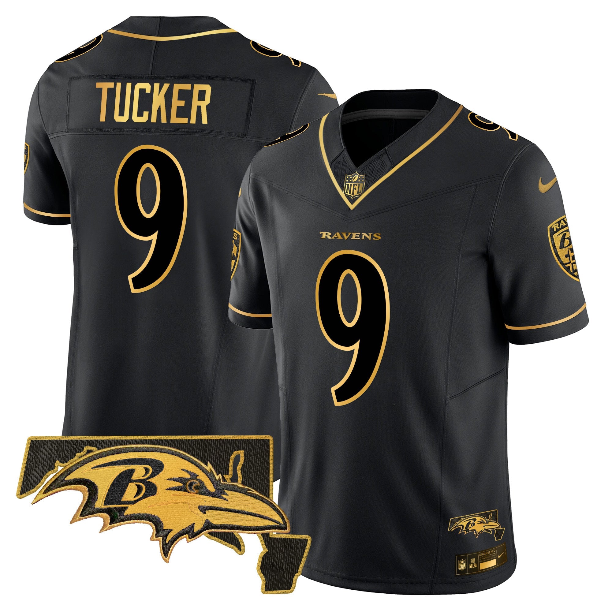 Men's Ravens 2024 Gold Vapor Limited Jersey - All Stitched