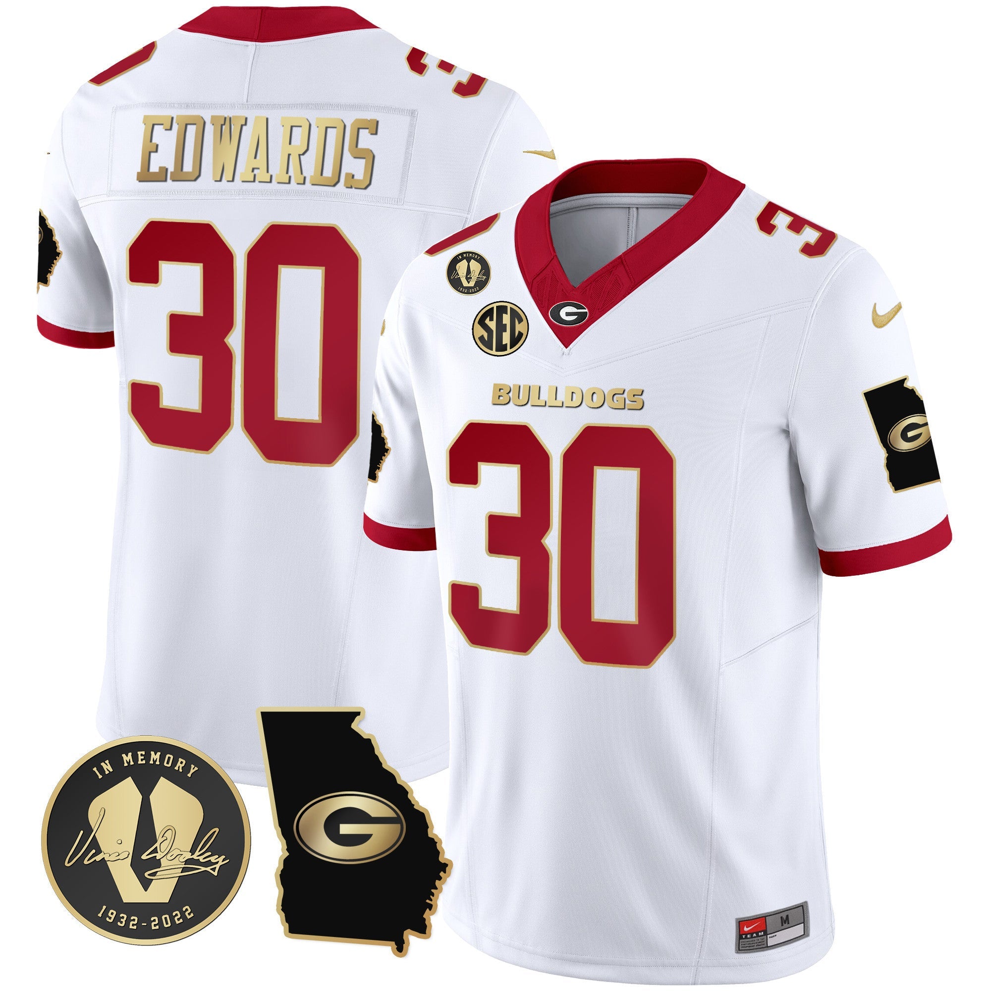 Men's Georgia Bulldogs 2024 Vapor Jersey V3 - Georgia Map - All Stitched