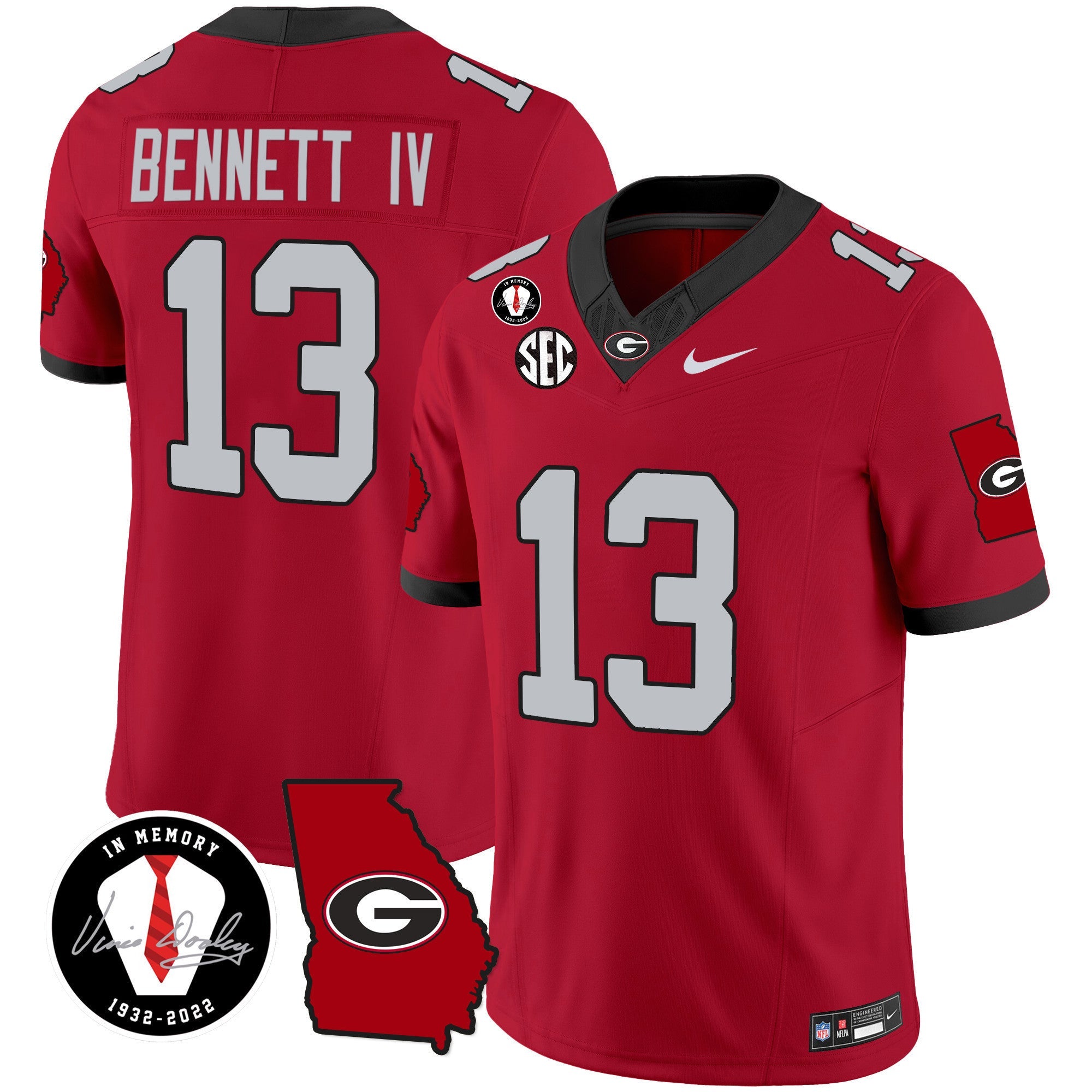 Men's Georgia Bulldogs 2024 Vapor Jersey V3 - Georgia Map - All Stitched