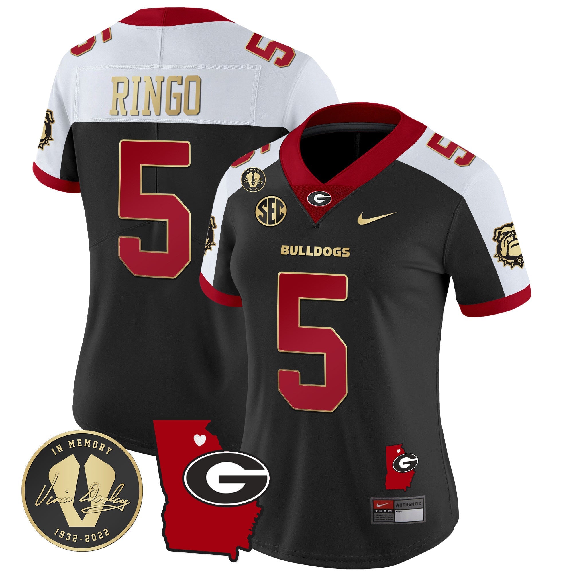 Women's Georgia Bulldogs 2024 Vapor Jersey V4 - Georgia Map - All Stitched