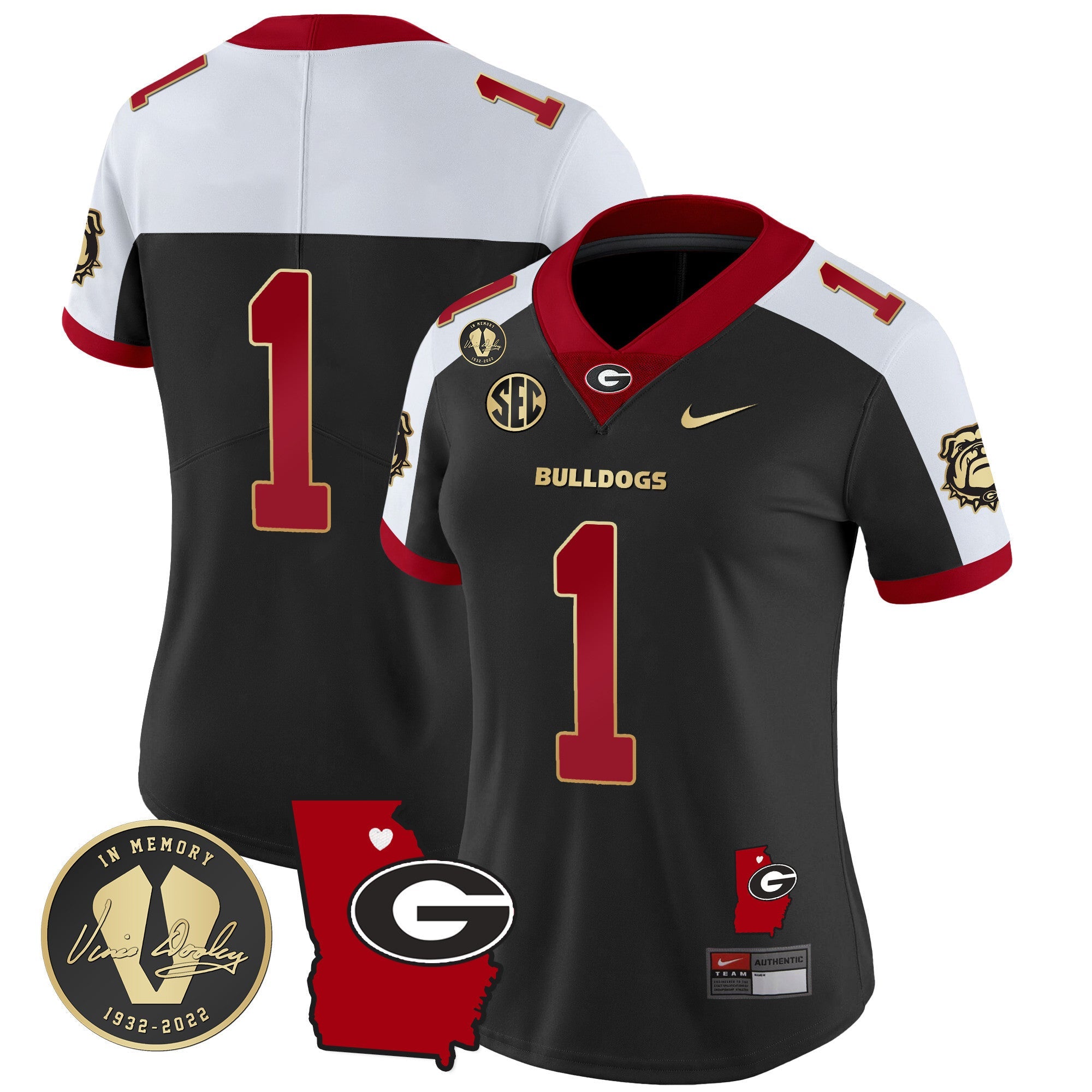 Women's Georgia Bulldogs 2024 Vapor Jersey V4 - Georgia Map - All Stitched