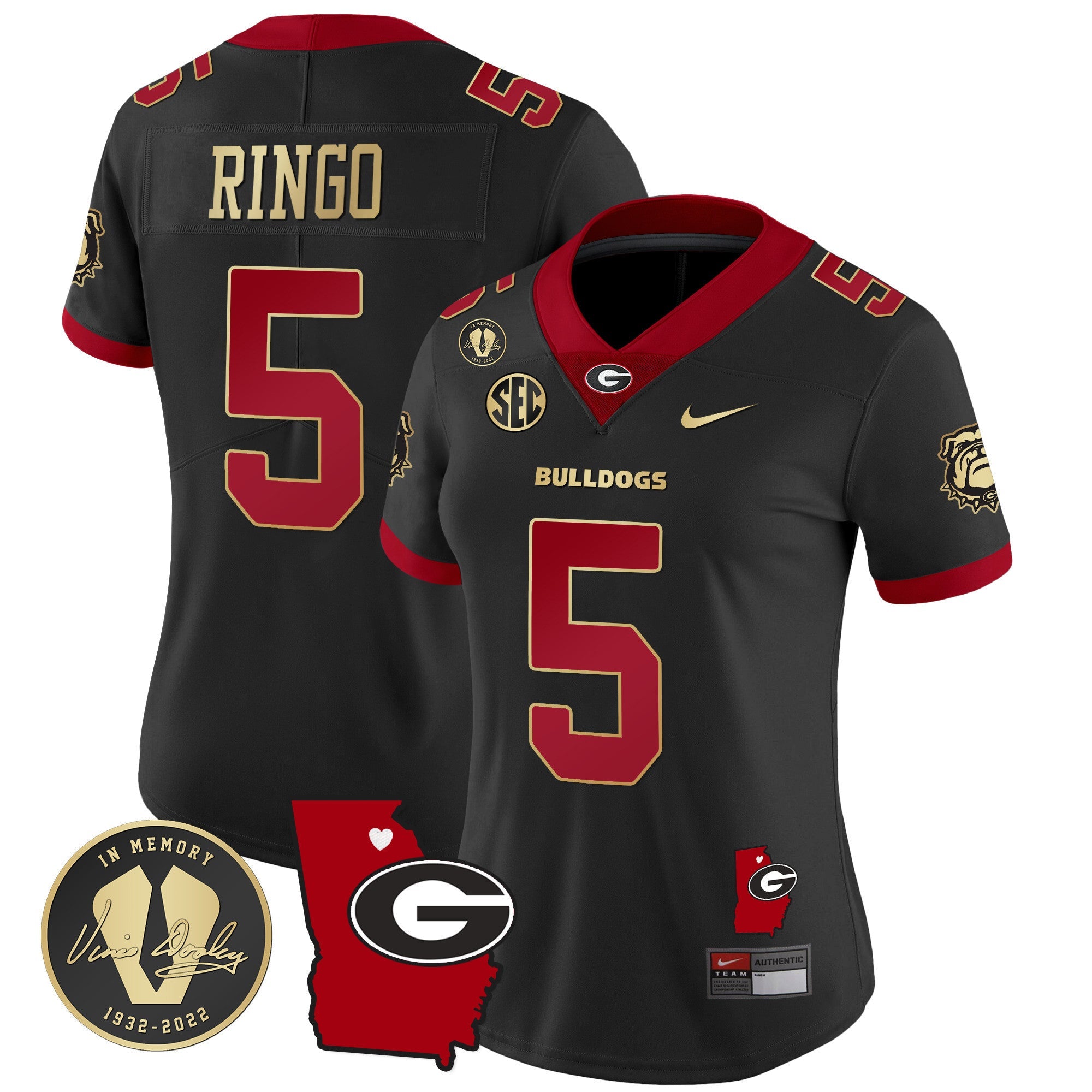 Women's Georgia Bulldogs 2024 Vapor Jersey V4 - Georgia Map - All Stitched