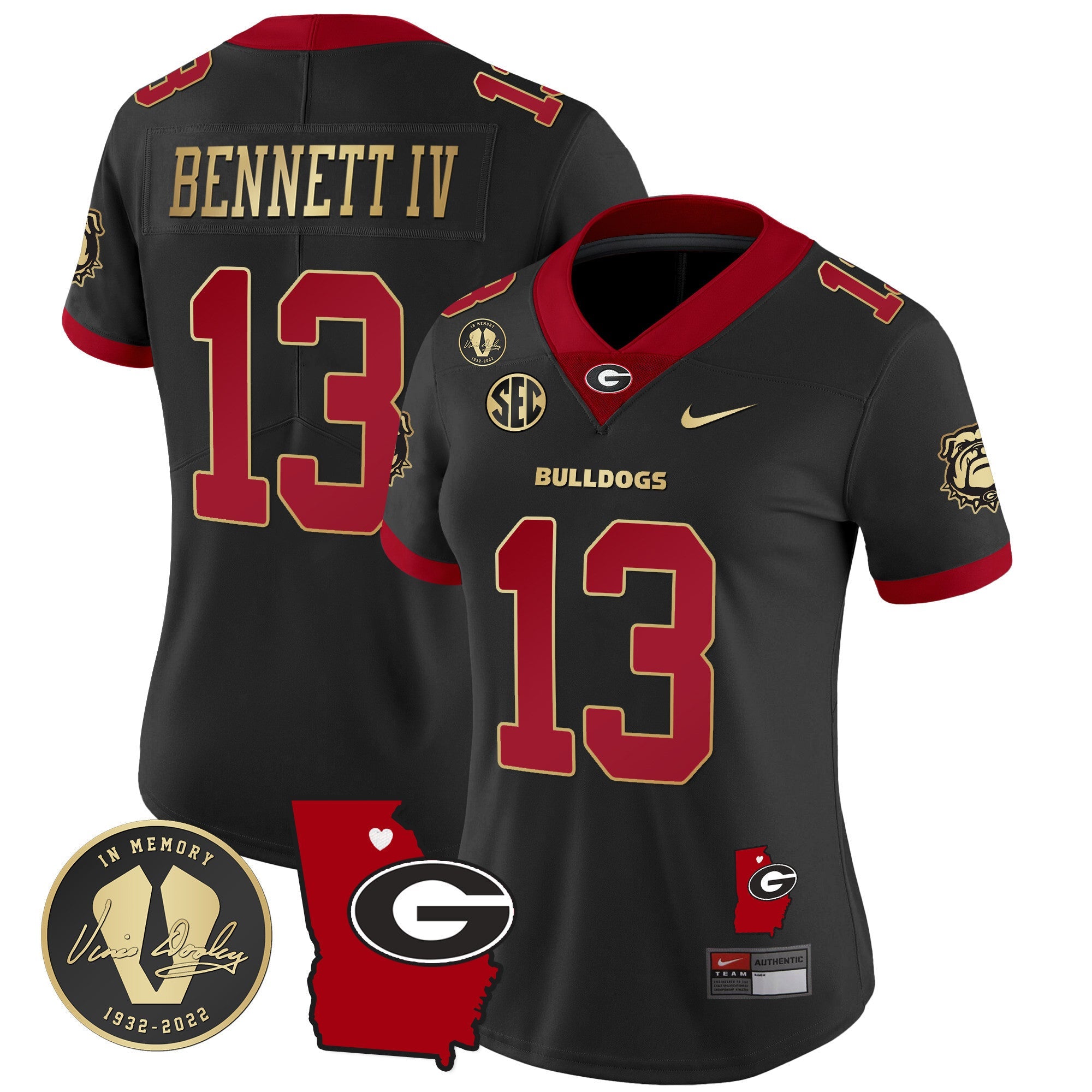 Women's Georgia Bulldogs 2024 Vapor Jersey V4 - Georgia Map - All Stitched