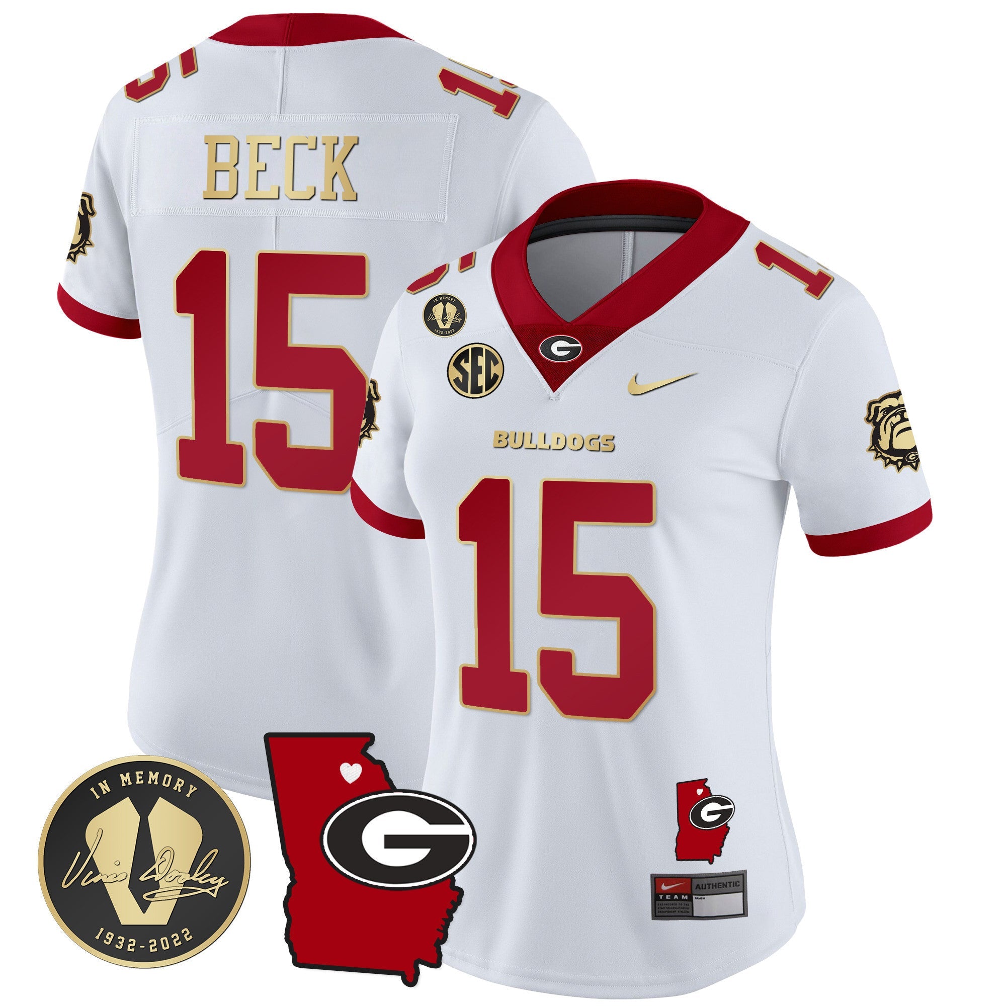 Women's Georgia Bulldogs 2024 Vapor Jersey V4 - Georgia Map - All Stitched