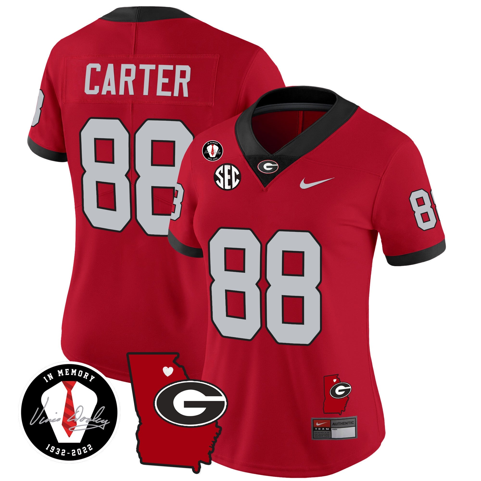 Women's Georgia Bulldogs 2024 Vapor Jersey V4 - Georgia Map - All Stitched