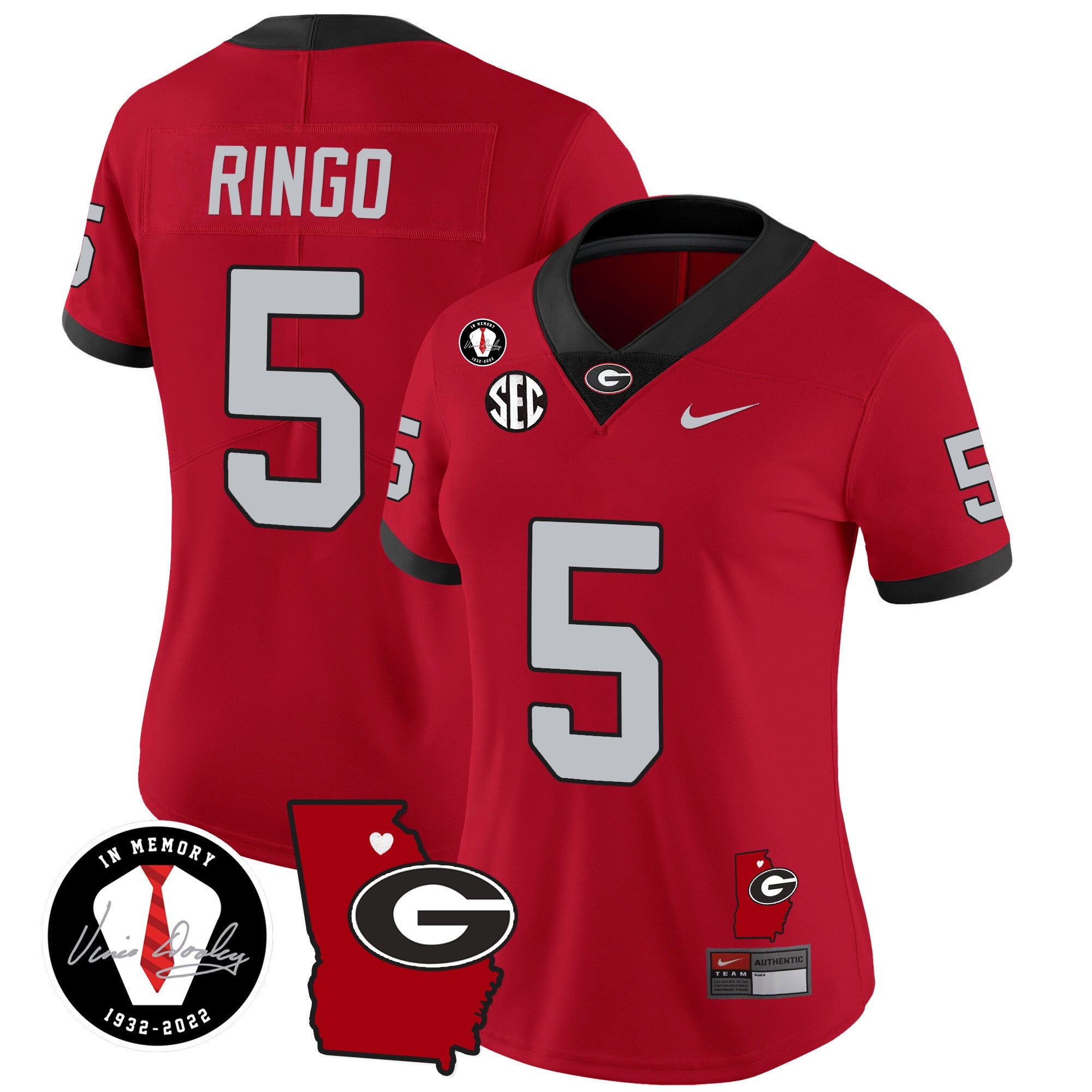 Women's Georgia Bulldogs 2024 Vapor Jersey V4 - Georgia Map - All Stitched