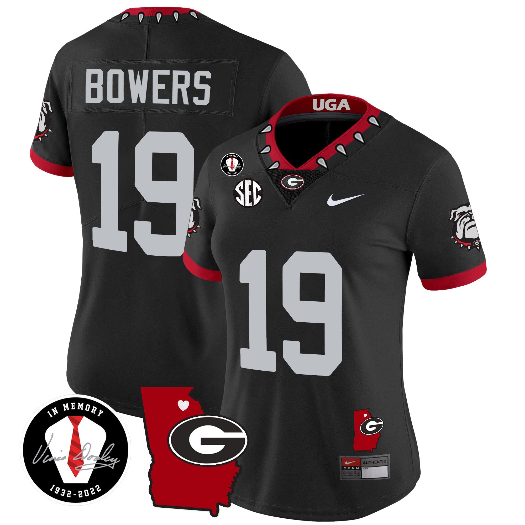 Women's Georgia Bulldogs 2024 Vapor Jersey V4 - Georgia Map - All Stitched