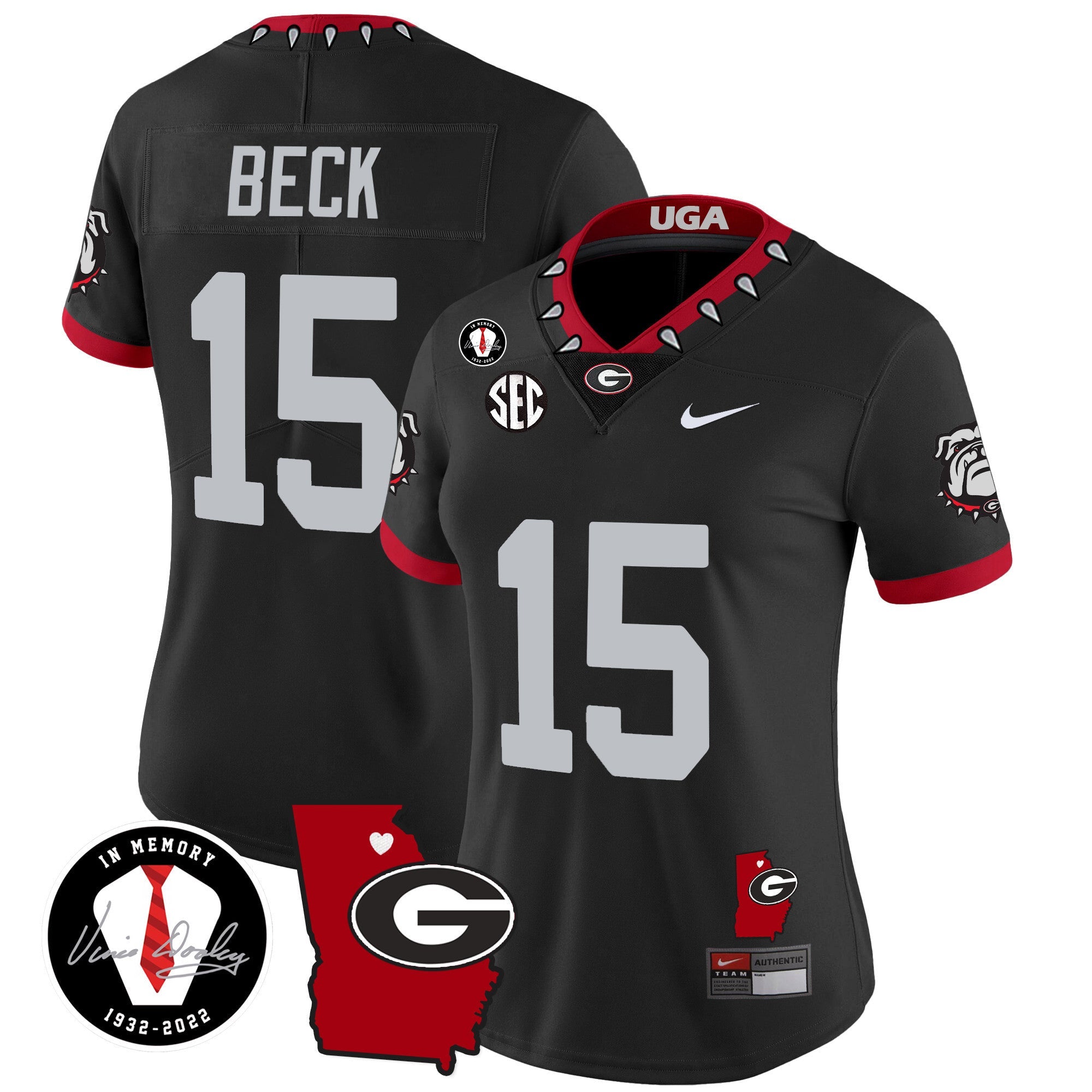 Women's Georgia Bulldogs 2024 Vapor Jersey V4 - Georgia Map - All Stitched