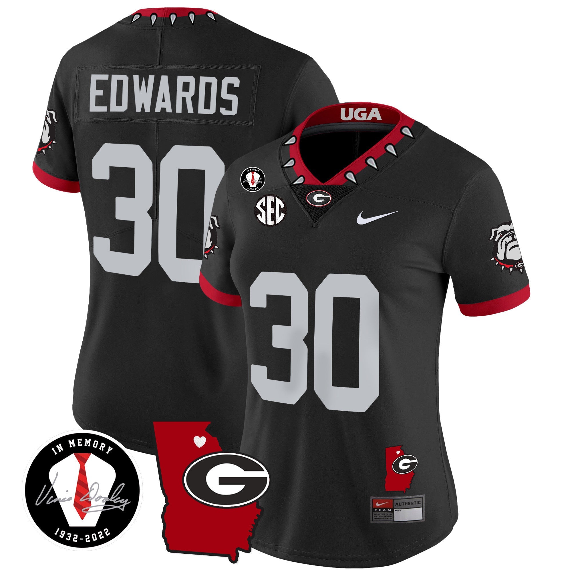 Women's Georgia Bulldogs 2024 Vapor Jersey V4 - Georgia Map - All Stitched