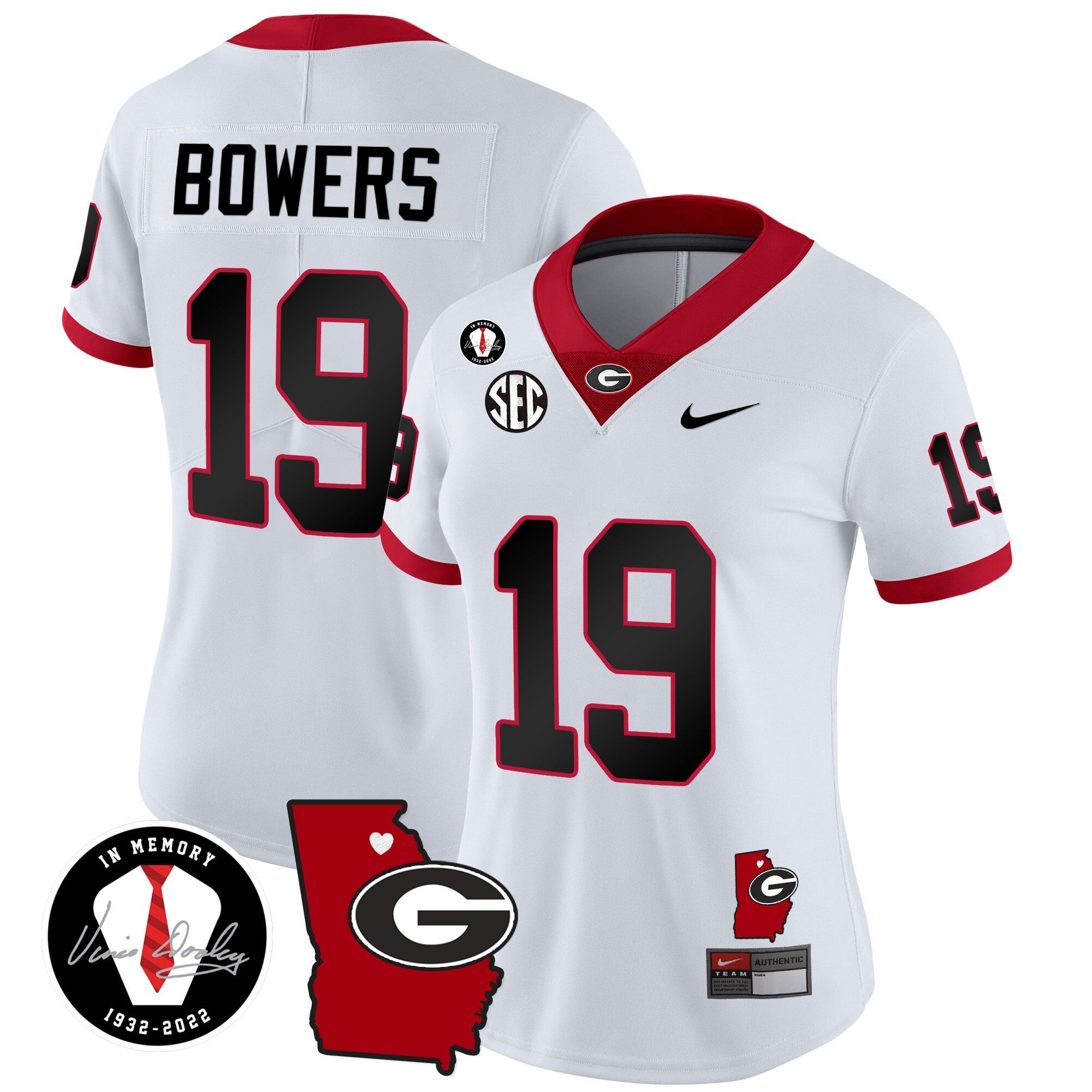 Women's Georgia Bulldogs 2024 Vapor Jersey V4 - Georgia Map - All Stitched