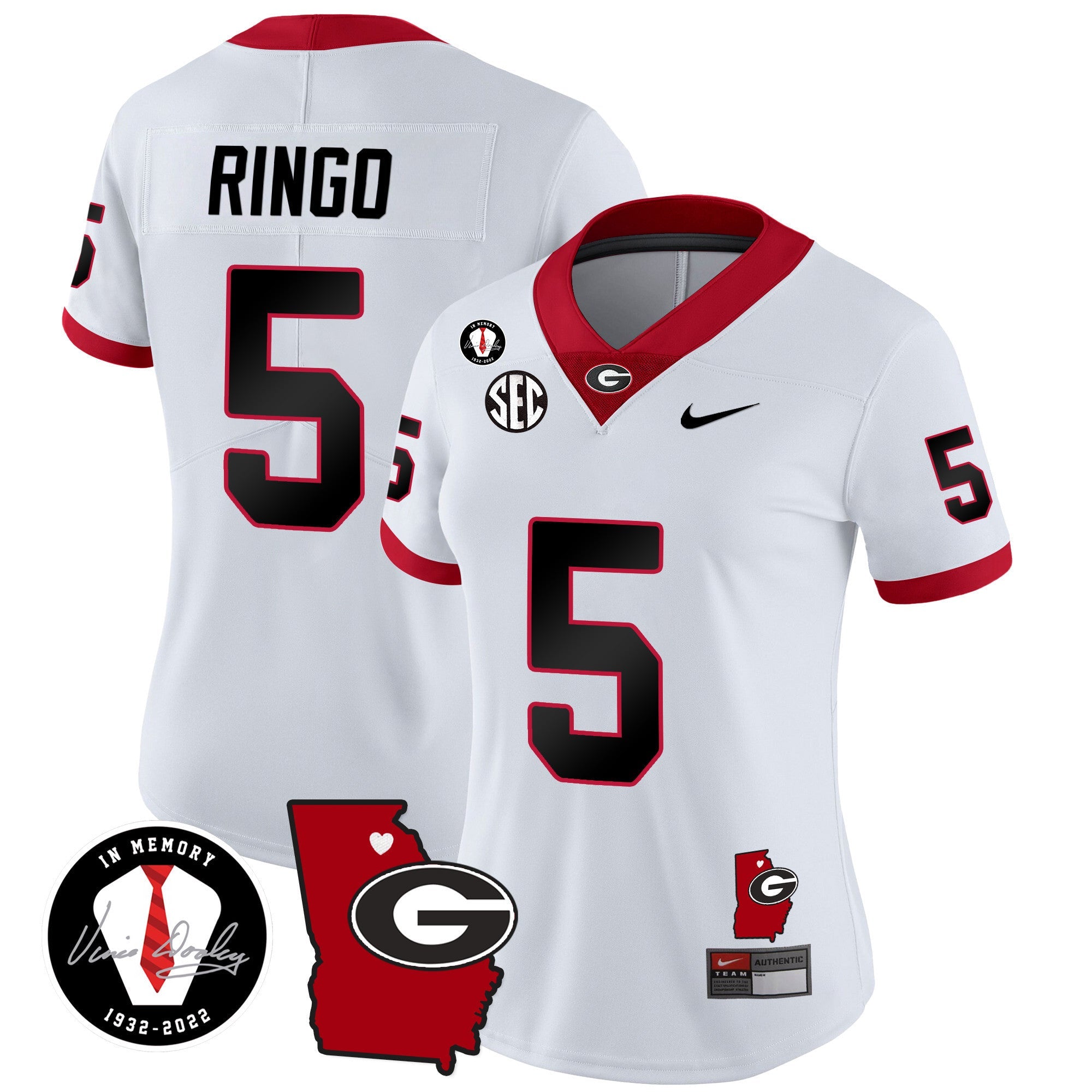 Women's Georgia Bulldogs 2024 Vapor Jersey V4 - Georgia Map - All Stitched