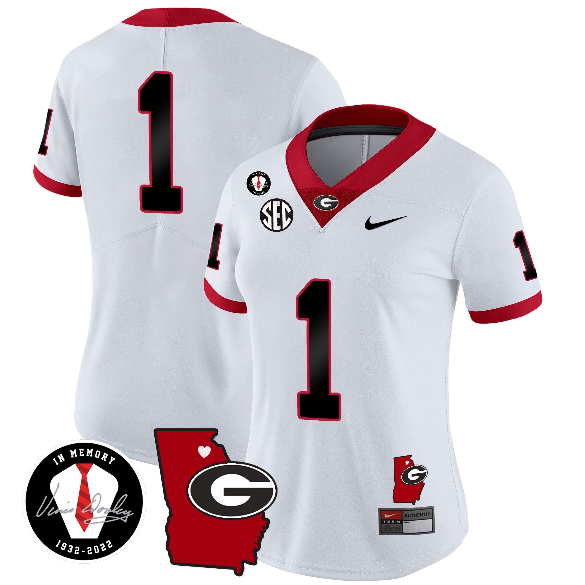Women's Georgia Bulldogs 2024 Vapor Jersey V4 - Georgia Map - All Stitched