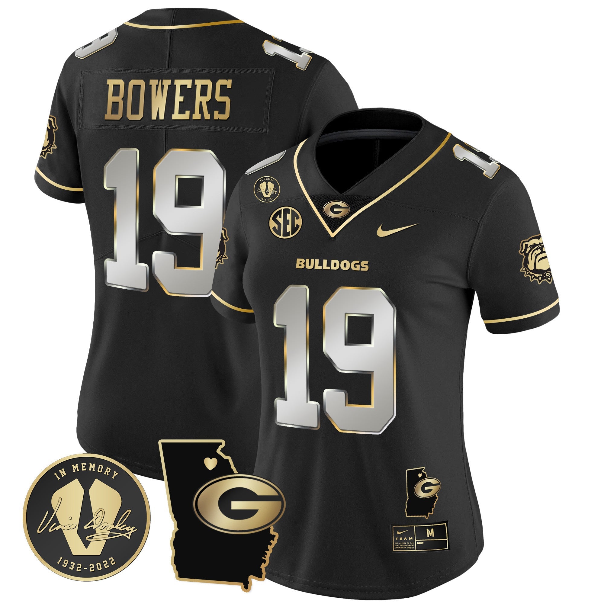 Women's Georgia Bulldogs 2024 Vapor Jersey V4 - Georgia Map - All Stitched
