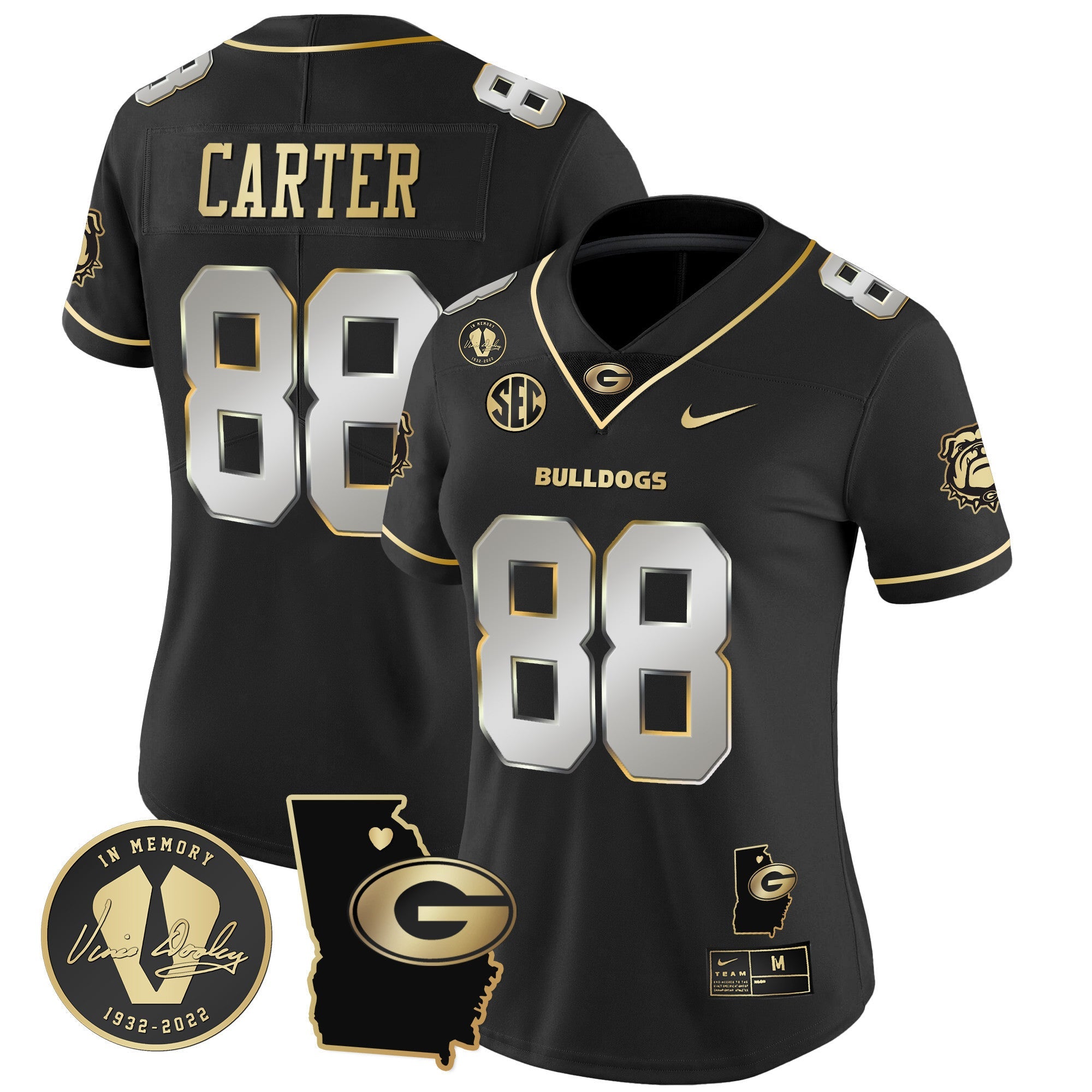 Women's Georgia Bulldogs 2024 Vapor Jersey V4 - Georgia Map - All Stitched