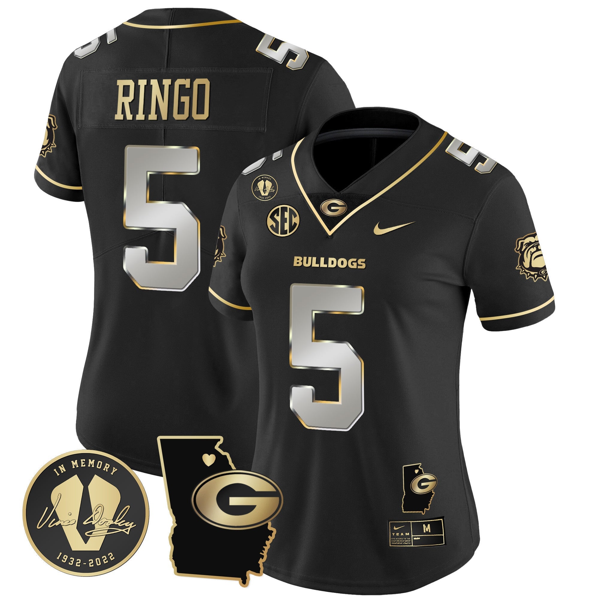 Women's Georgia Bulldogs 2024 Vapor Jersey V4 - Georgia Map - All Stitched