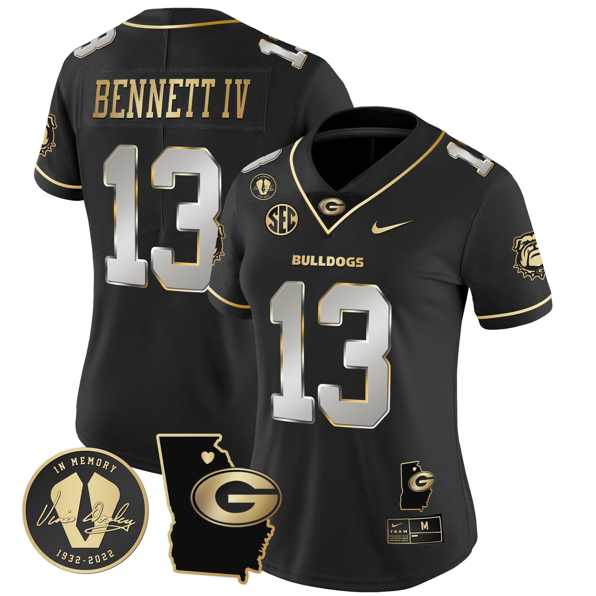 Women's Georgia Bulldogs 2024 Vapor Jersey V4 - Georgia Map - All Stitched