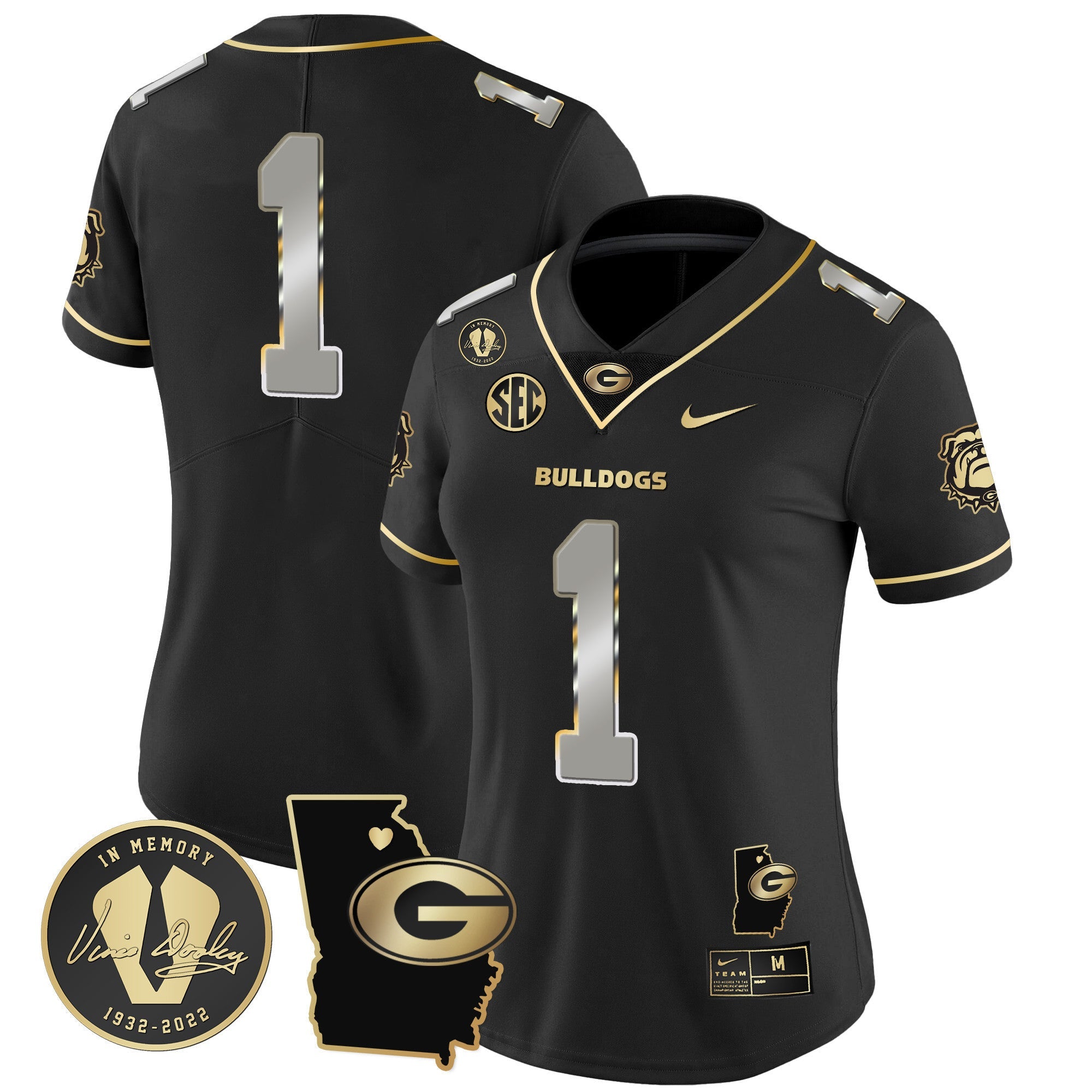 Women's Georgia Bulldogs 2024 Vapor Jersey V4 - Georgia Map - All Stitched