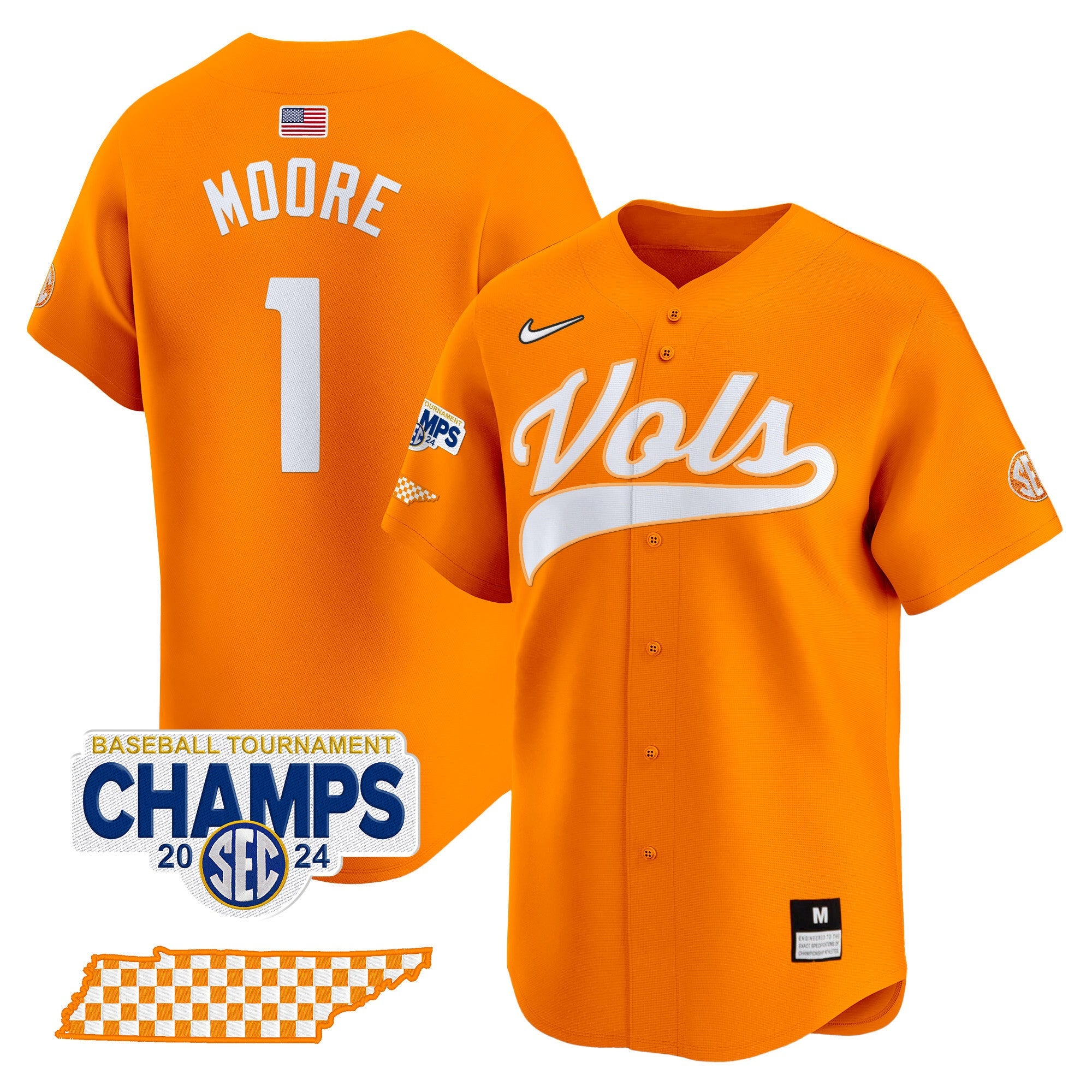 Men's Tennessee Volunteers 2024 Tournament Champions Vapor Premier Limited Jersey - All Stitched