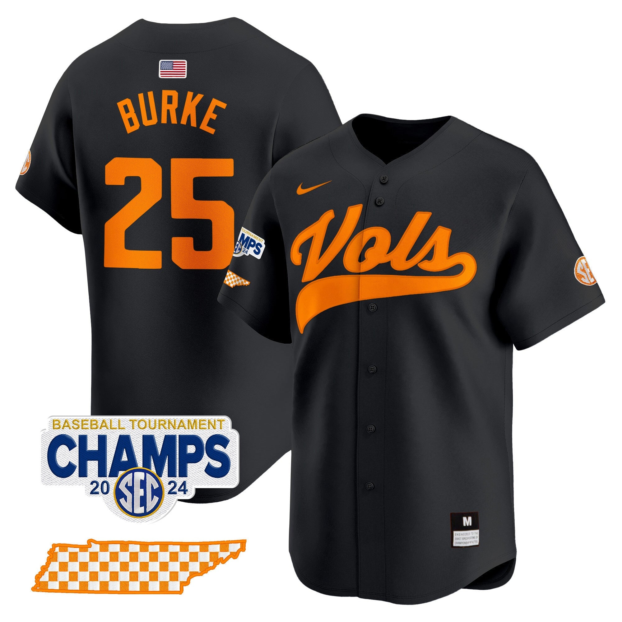 Men's Tennessee Volunteers 2024 Tournament Champions Vapor Premier Limited Jersey - All Stitched
