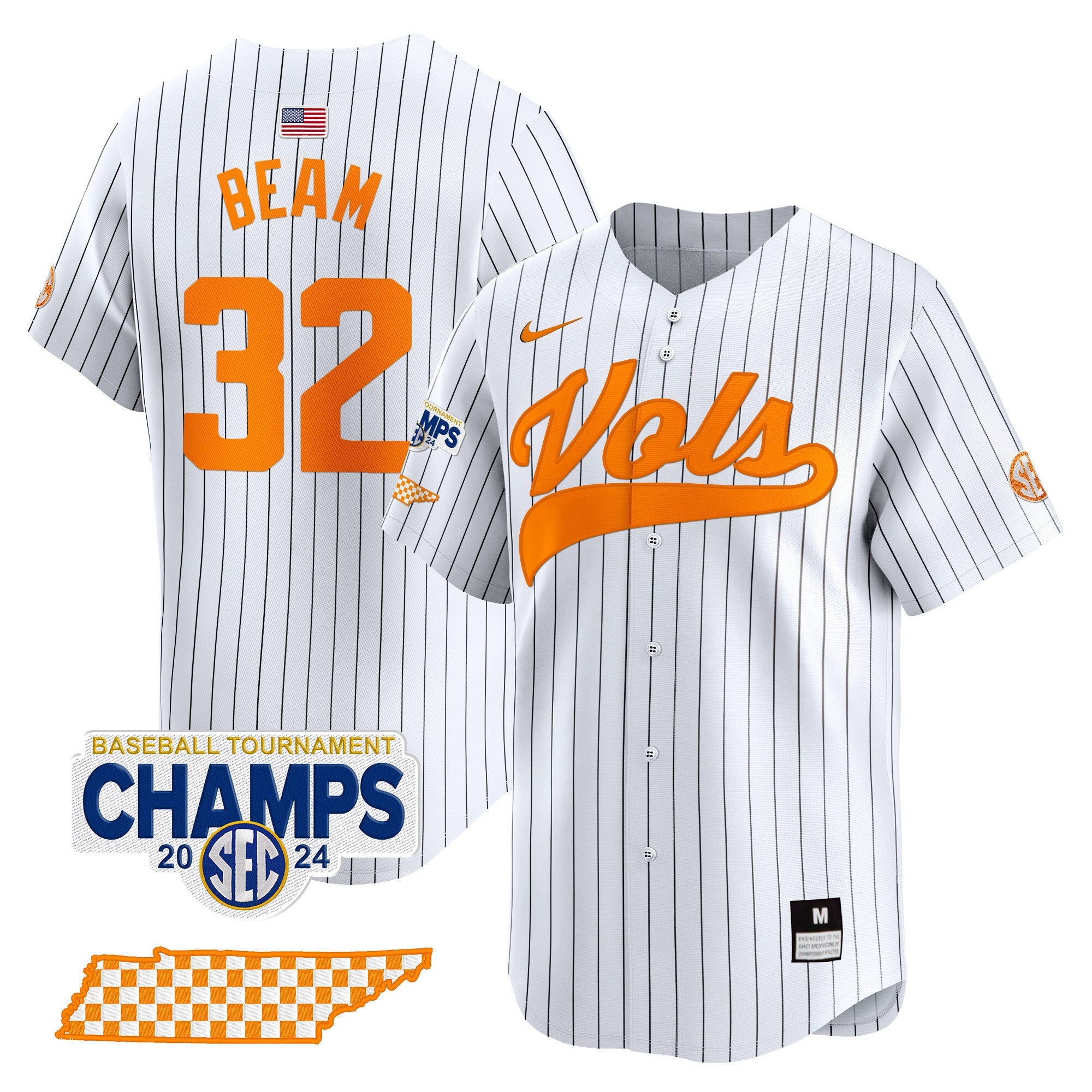 Men's Tennessee Volunteers 2024 Tournament Champions Vapor Premier Limited Jersey - All Stitched
