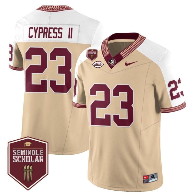 Men?s Florida State Seminoles Football Vapor Gold Jersey ? Seminole Scholar ? All Stitched