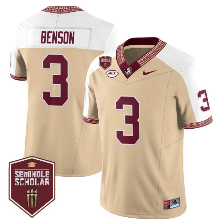 Men?s Florida State Seminoles Football Vapor Gold Jersey ? Seminole Scholar ? All Stitched