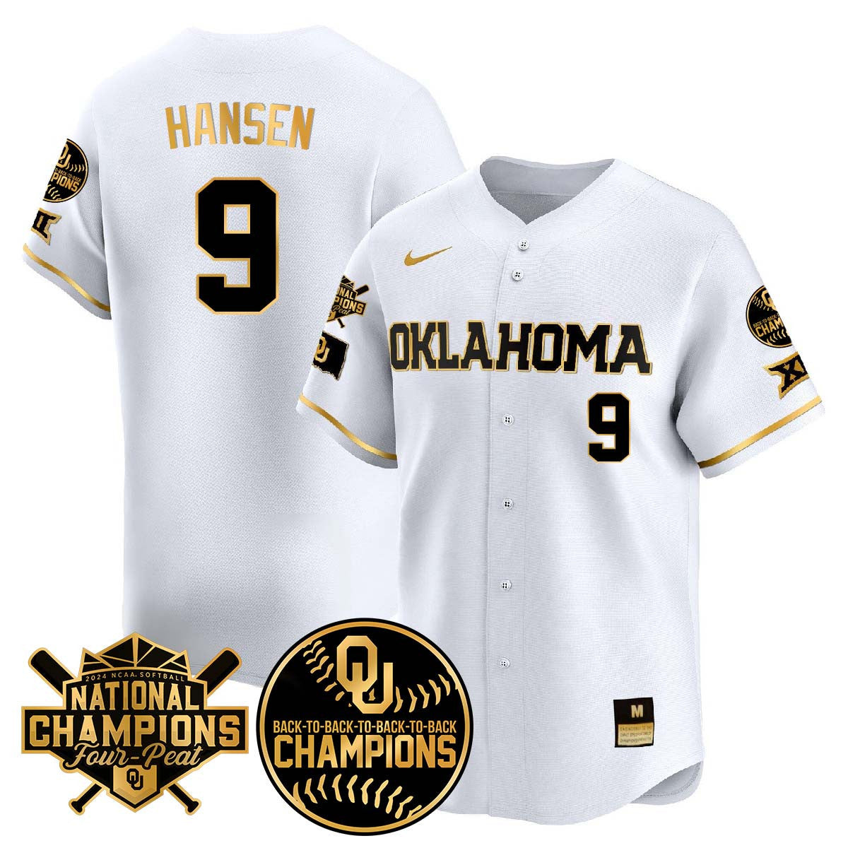 Men's size - Oklahoma Women's Back To National Champions Jersey 406VTTLJS002 - All Stitched