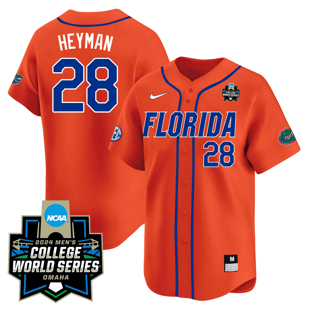 Men's Florida Gators 23/24 Jersey - 2024 College World Series Patch - All Stitched
