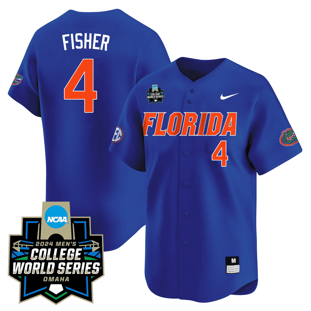 Men's Florida Gators 23/24 Jersey - 2024 College World Series Patch - All Stitched