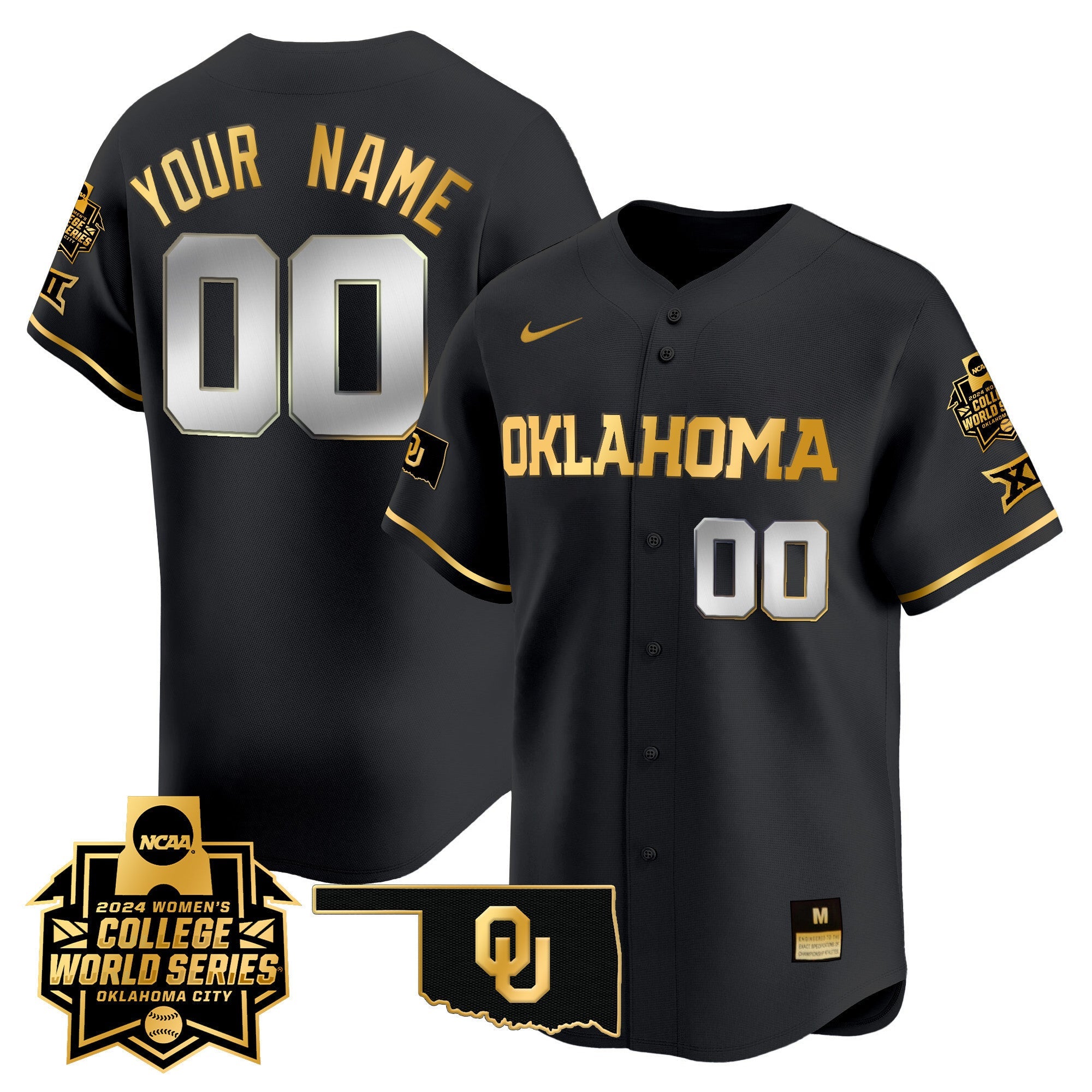 Oklahoma Sooners Women's College World Series Champions Vapor Premier Limited Custom Jersey - All Stitched