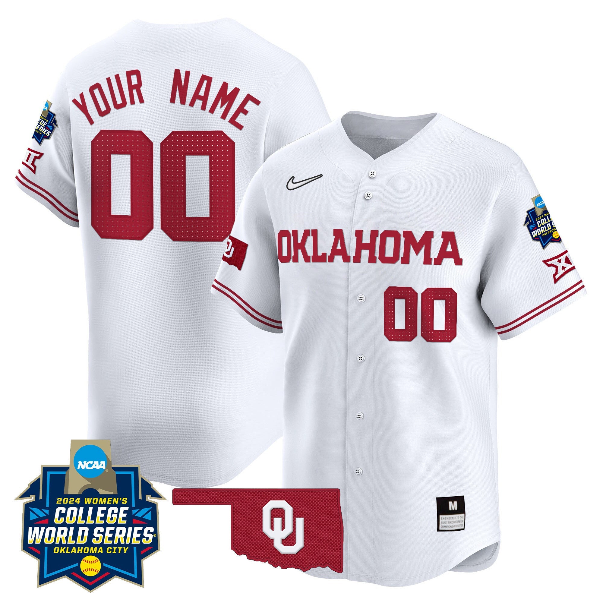 Oklahoma Sooners Women's College World Series Champions Vapor Premier Limited Custom Jersey - All Stitched