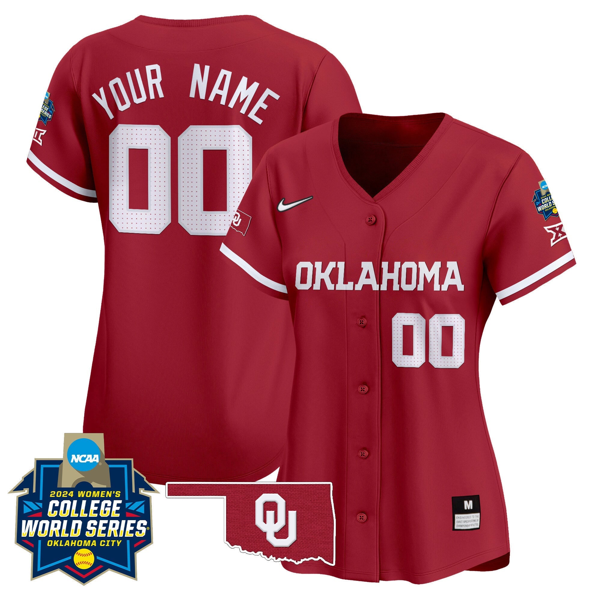 Oklahoma Sooners Women's College World Series Champions Vapor Premier Limited Custom Jersey - All Stitched