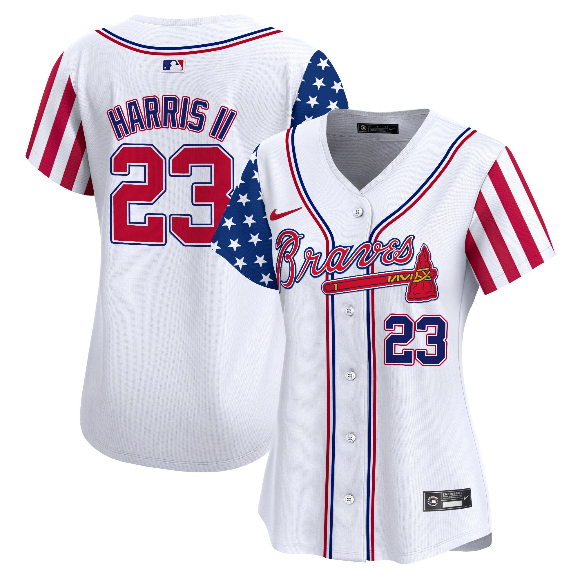 Women's Atlanta Braves 2024 Independence Day Vapor Premier Limited Jersey - All Stitched