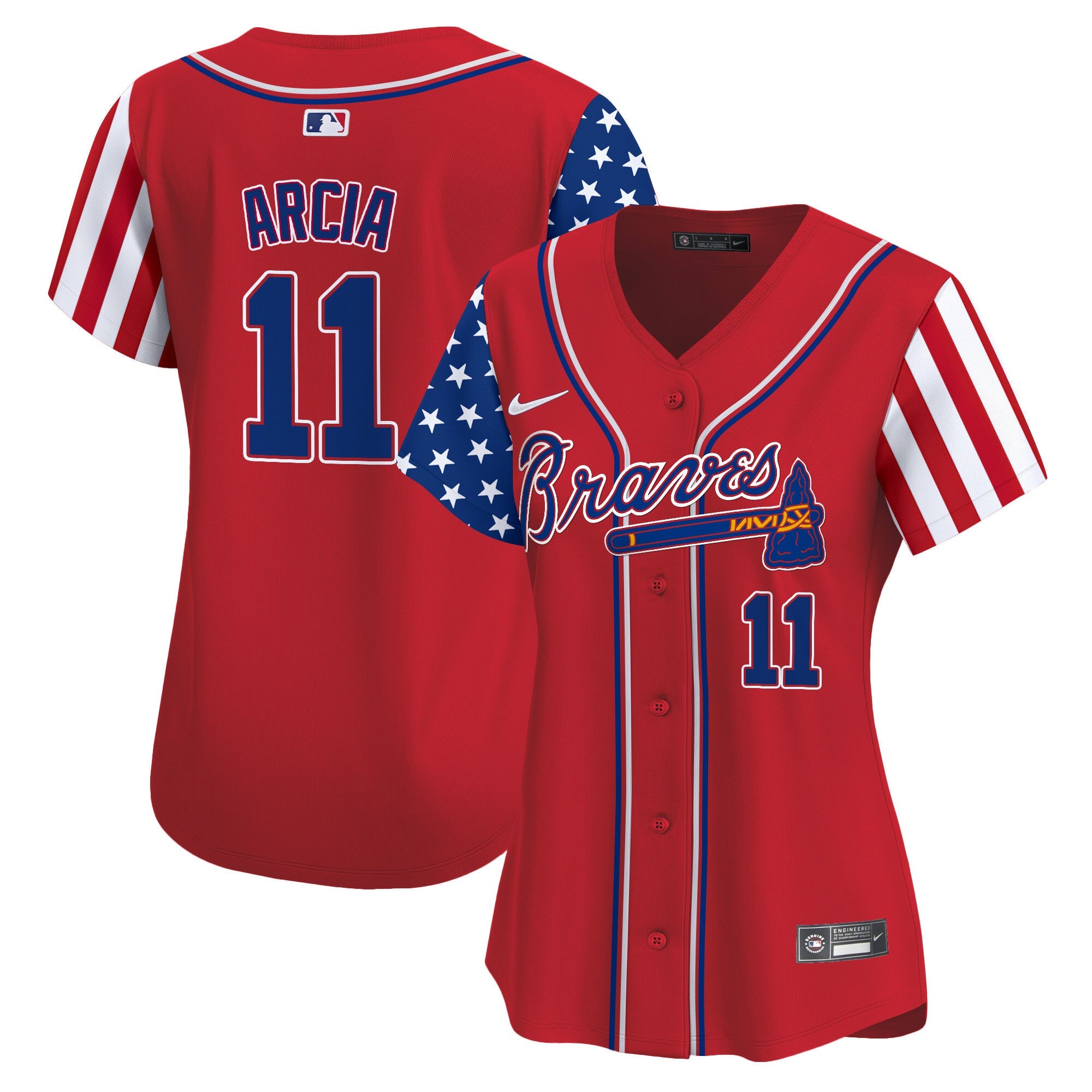 Women's Atlanta Braves 2024 Independence Day Vapor Premier Limited Jersey - All Stitched