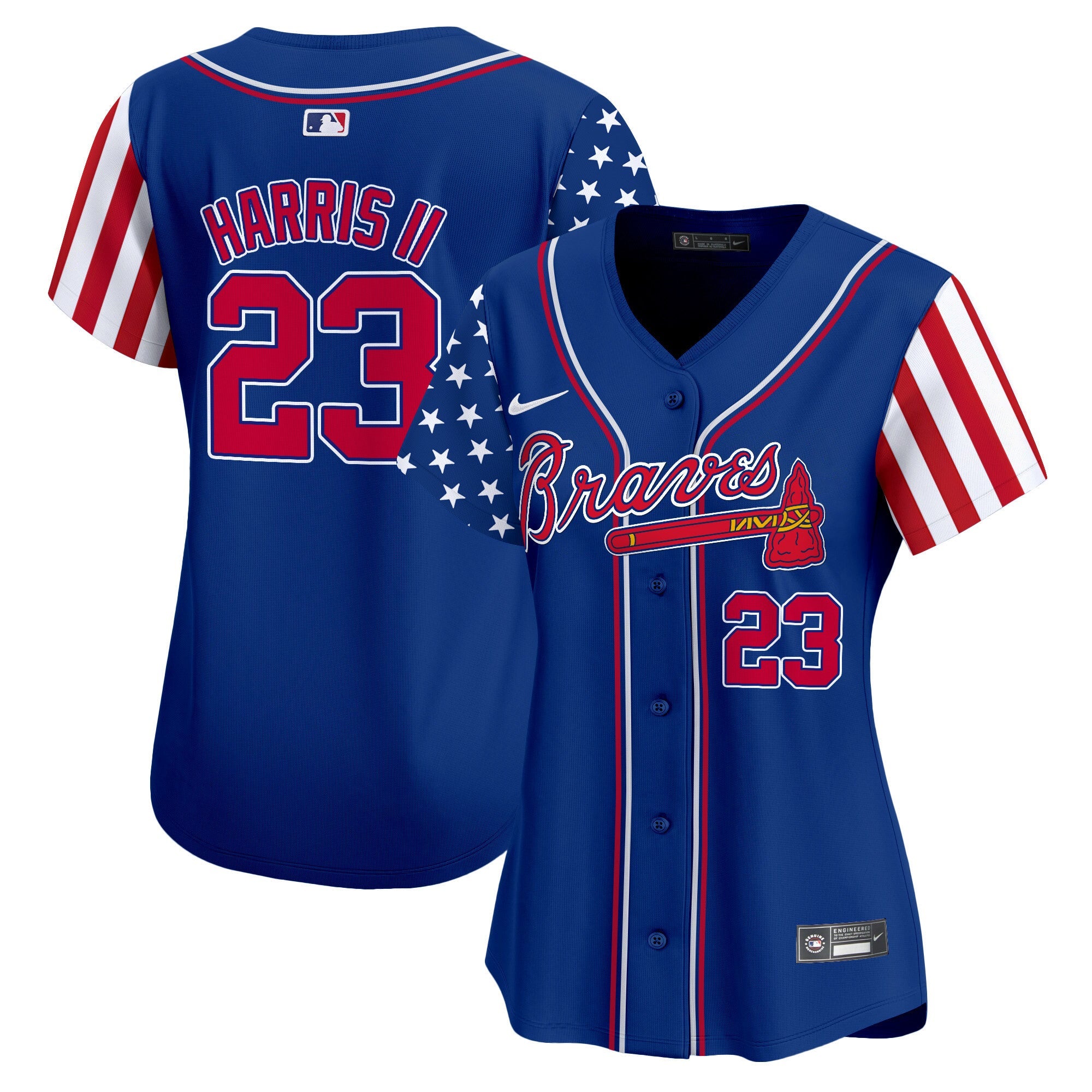 Women's Atlanta Braves 2024 Independence Day Vapor Premier Limited Jersey - All Stitched