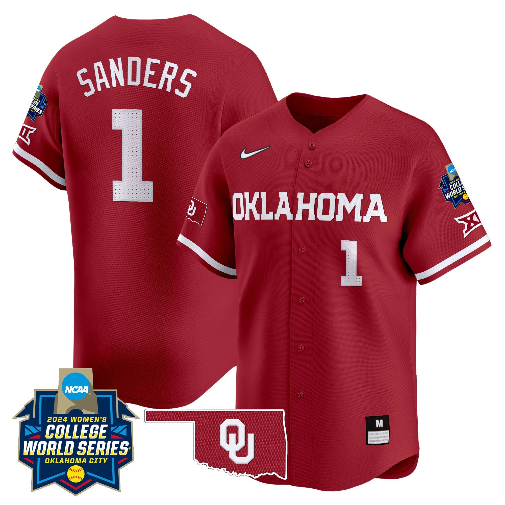 Men's size - Oklahoma Women's College World Series Champions Vapor Premier Limited Jersey - All Stitched