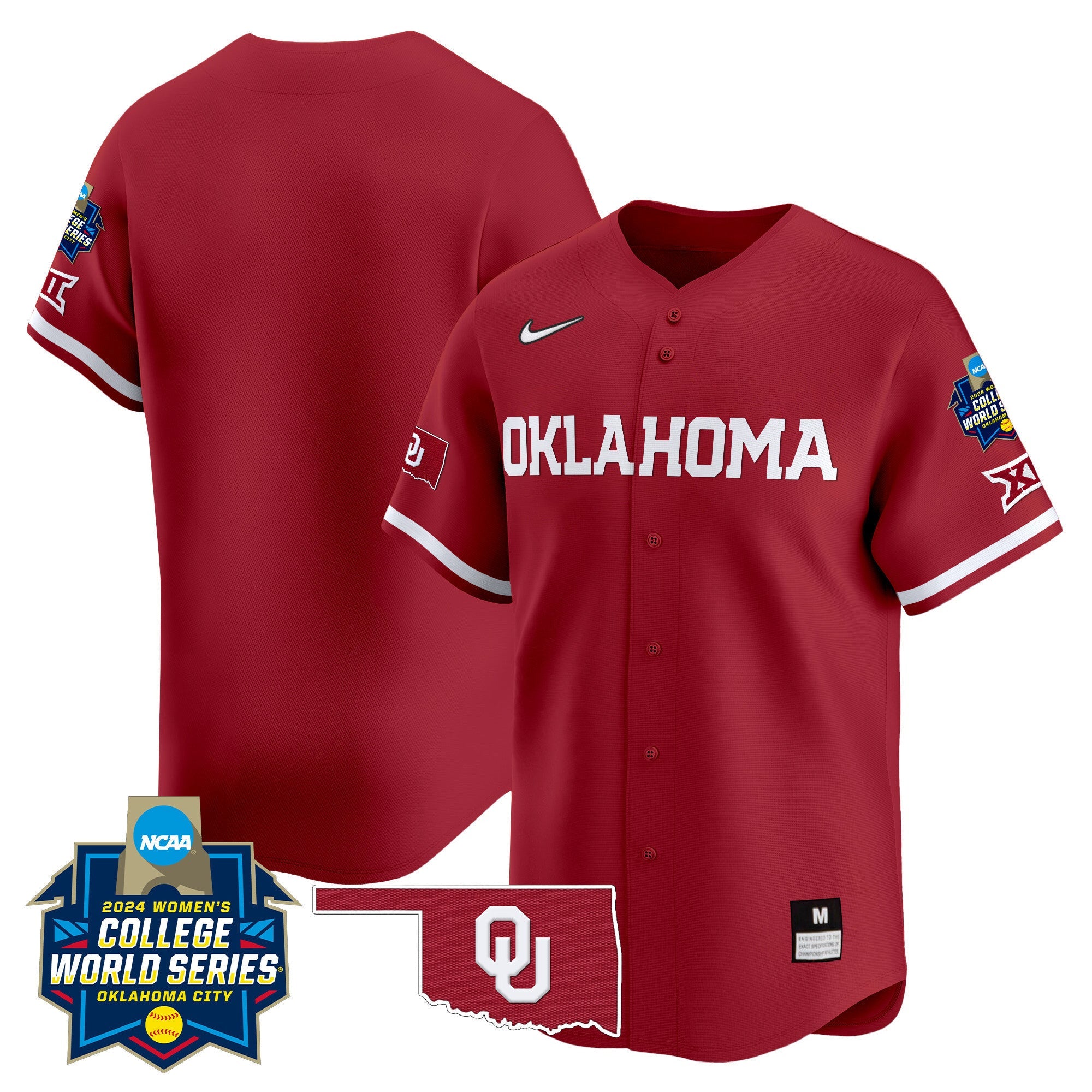 Men's size - Oklahoma Women's College World Series Champions Vapor Premier Limited Jersey - All Stitched