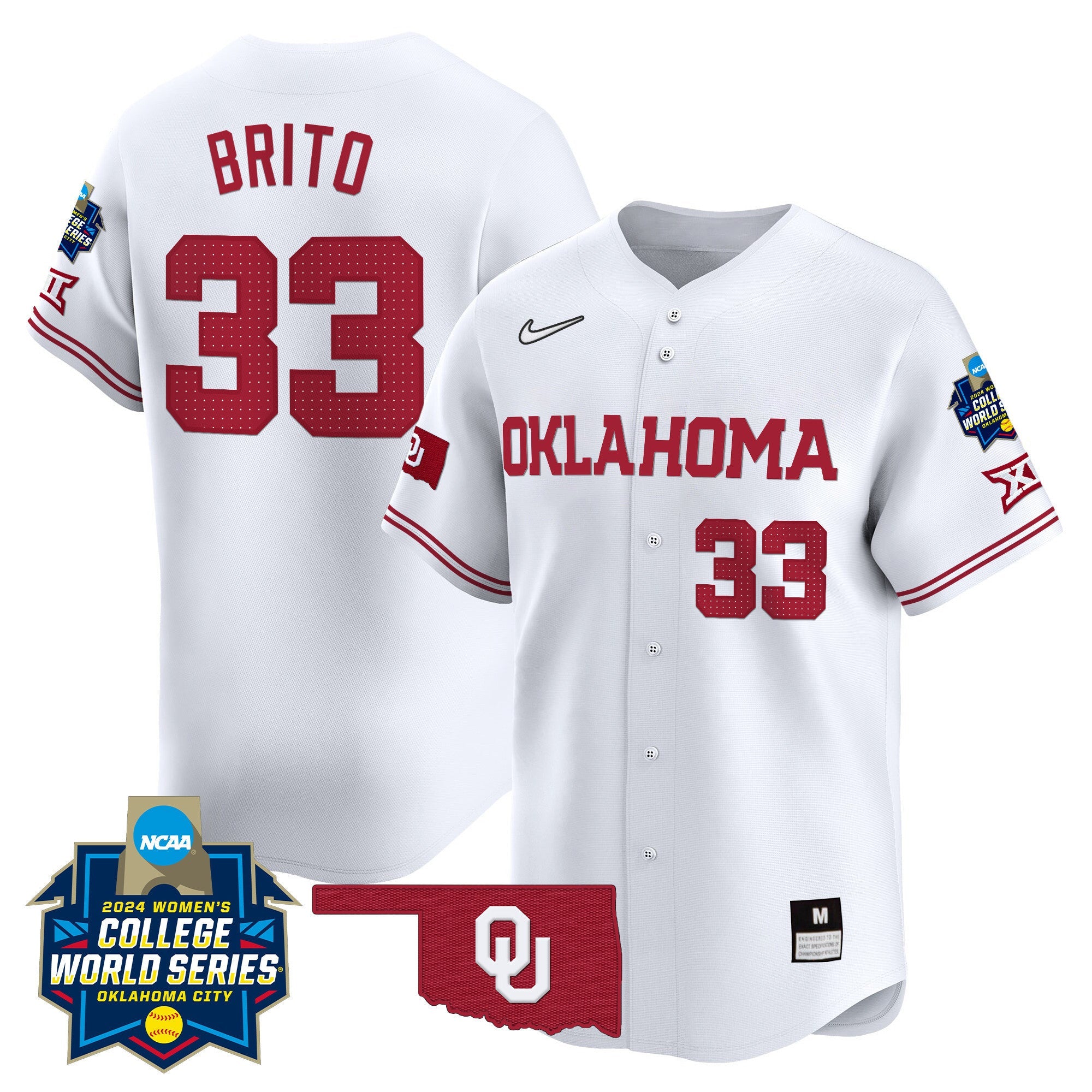 Men's size - Oklahoma Women's College World Series Champions Vapor Premier Limited Jersey - All Stitched