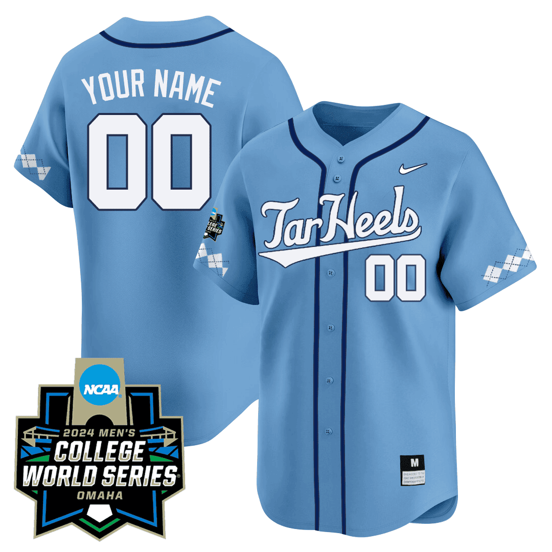 North Carolina Tar Heels 2024 College World Series Patch Vapor Premier Limited Custom Jersey - All Stitched