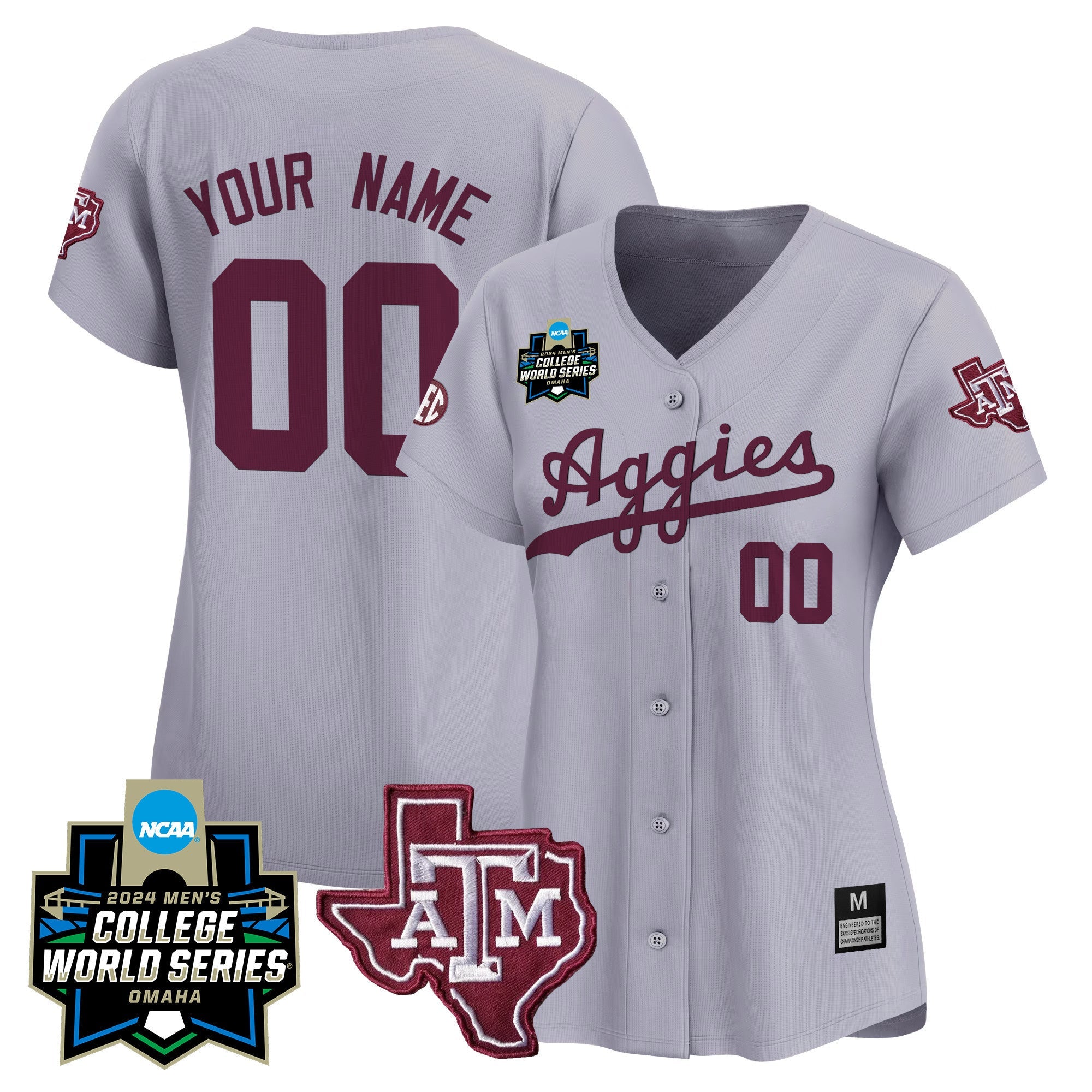 Texas A&M Aggies 2024 College World Series Vapor Premier Limited Custom Jersey - All Stitched