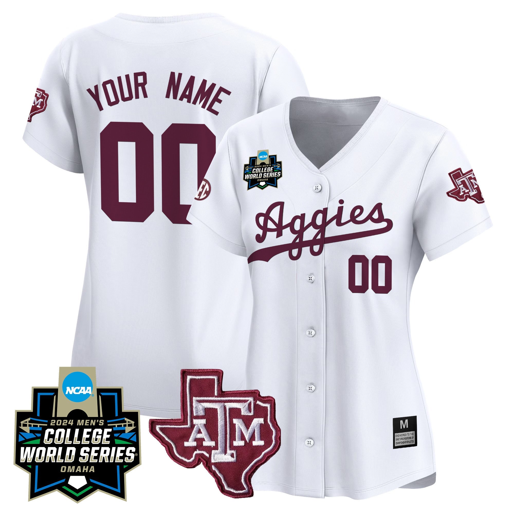 Texas A&M Aggies 2024 College World Series Vapor Premier Limited Custom Jersey - All Stitched