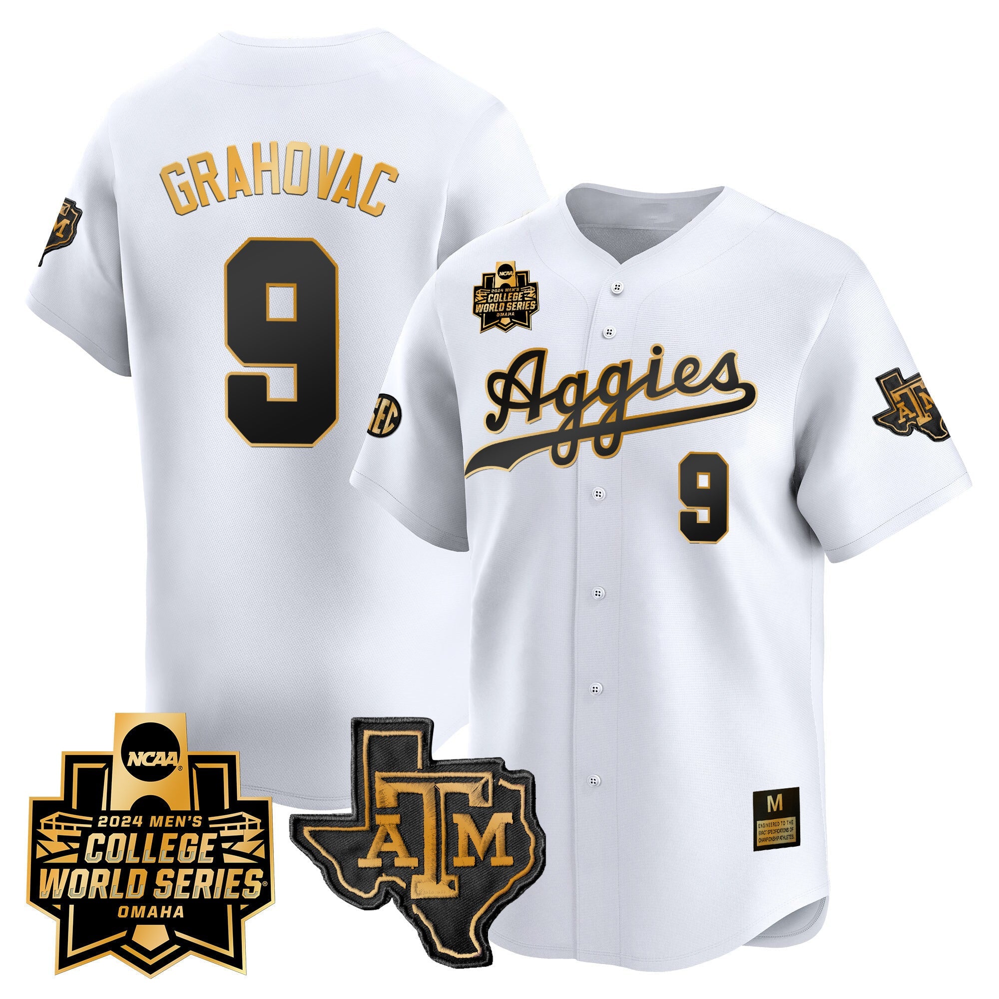 Men's Texas A&M Aggies 2024 College World Series Vapor Premier Limited Jersey - All Stitched